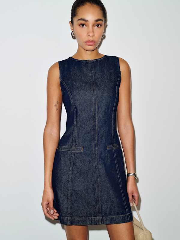 reformation citron denim mini dress Reformation Citron Denim Mini Dress 0 in Blue