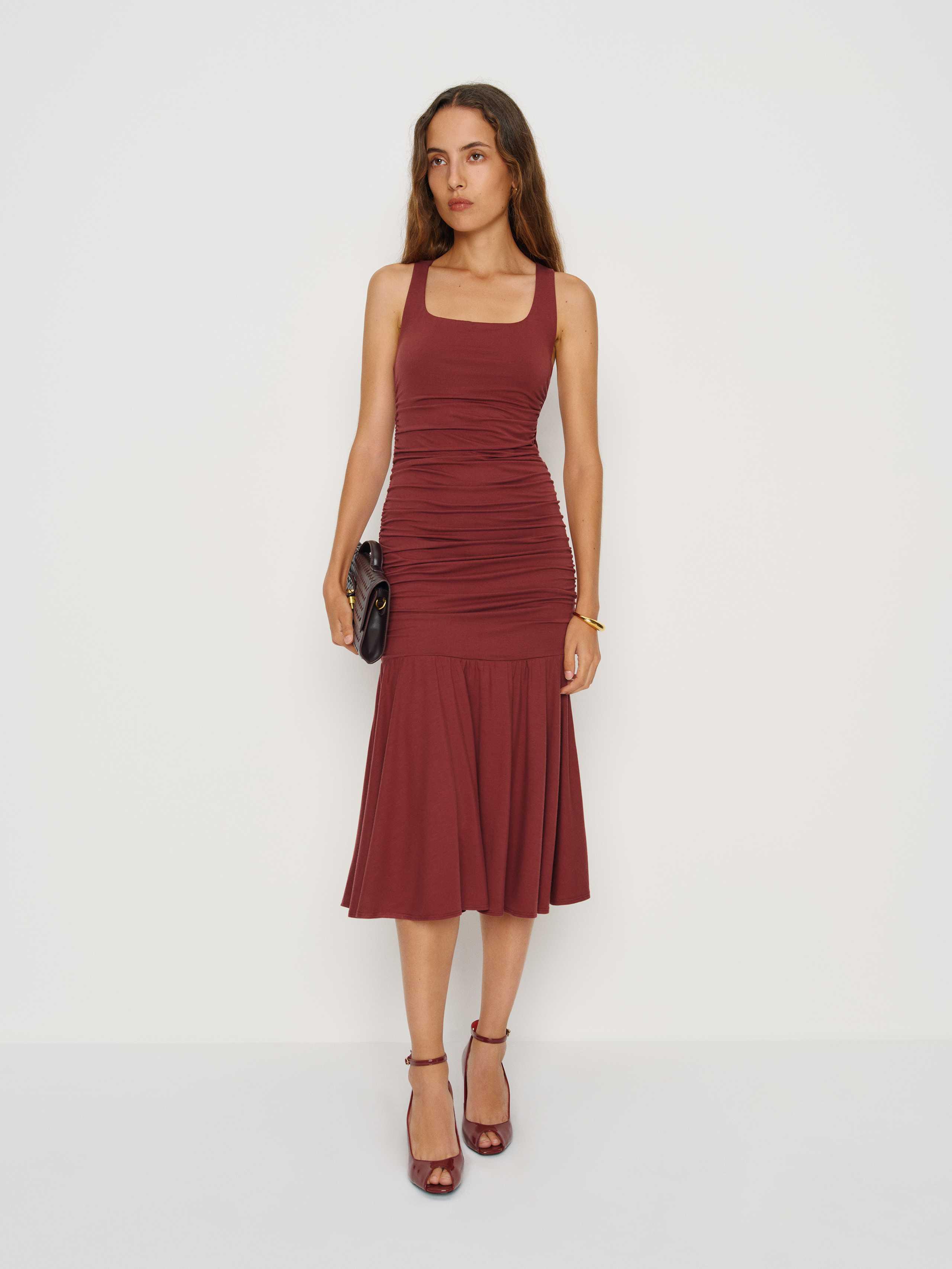 Reformation Kayla Knit Dress in Red | Lyst
