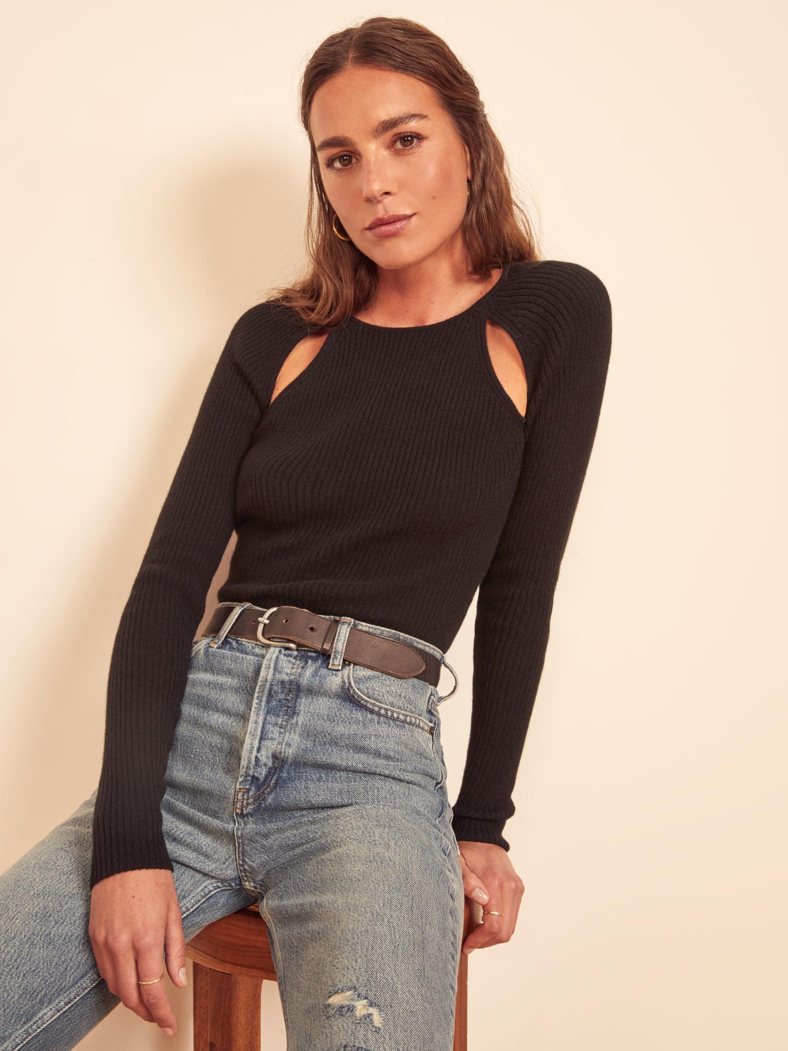 reformation black sweater