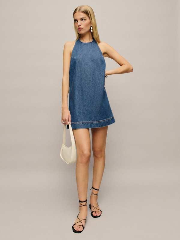 sachin and babi light blue dress Reformation Halter Neck Dresses for Women main image 0