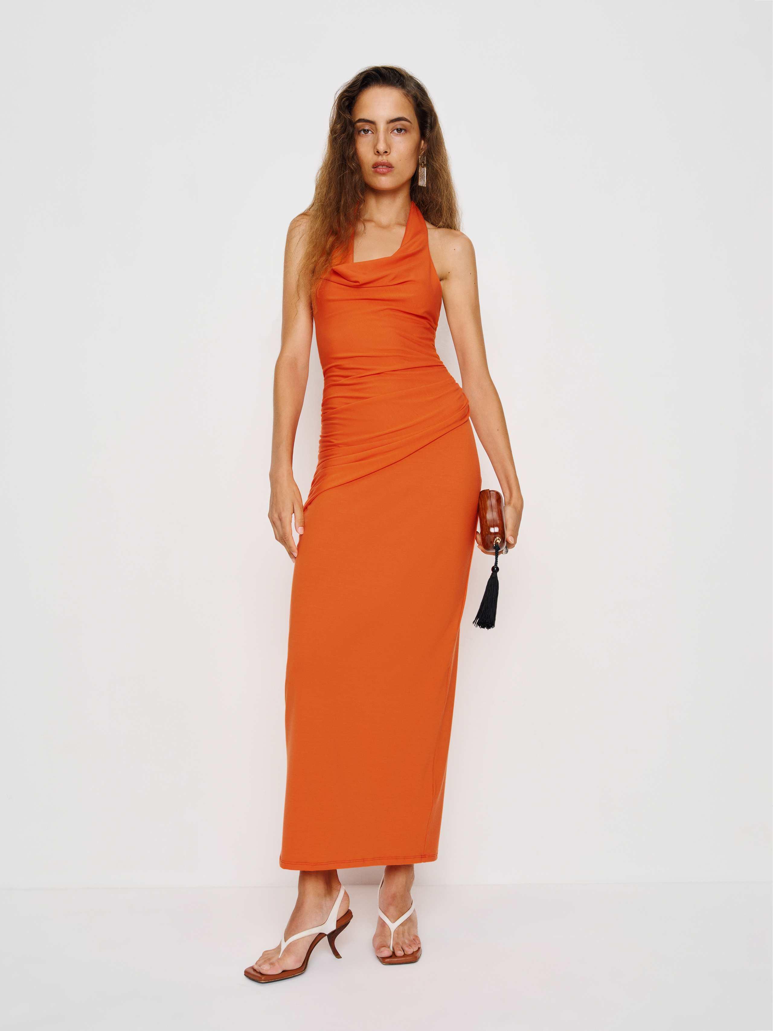 Reformation Niccola Knit Dress in Orange | Lyst Reformation Niccola Knit Dress in Orange | Lyst