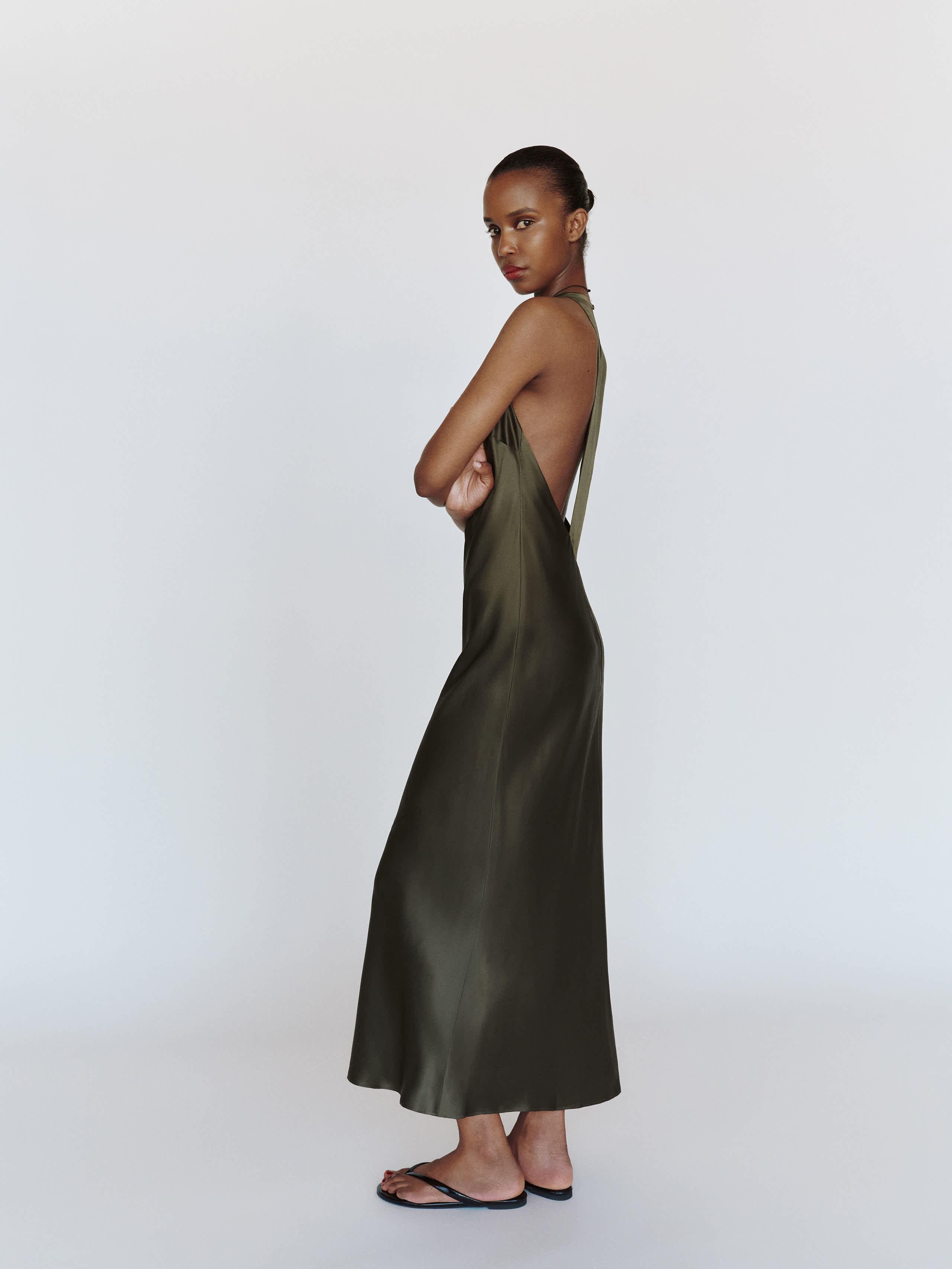 long sleeve flowy evening dresses I.H.F RED LONG SLEEVES WITH DRAPED WAIST GOWN