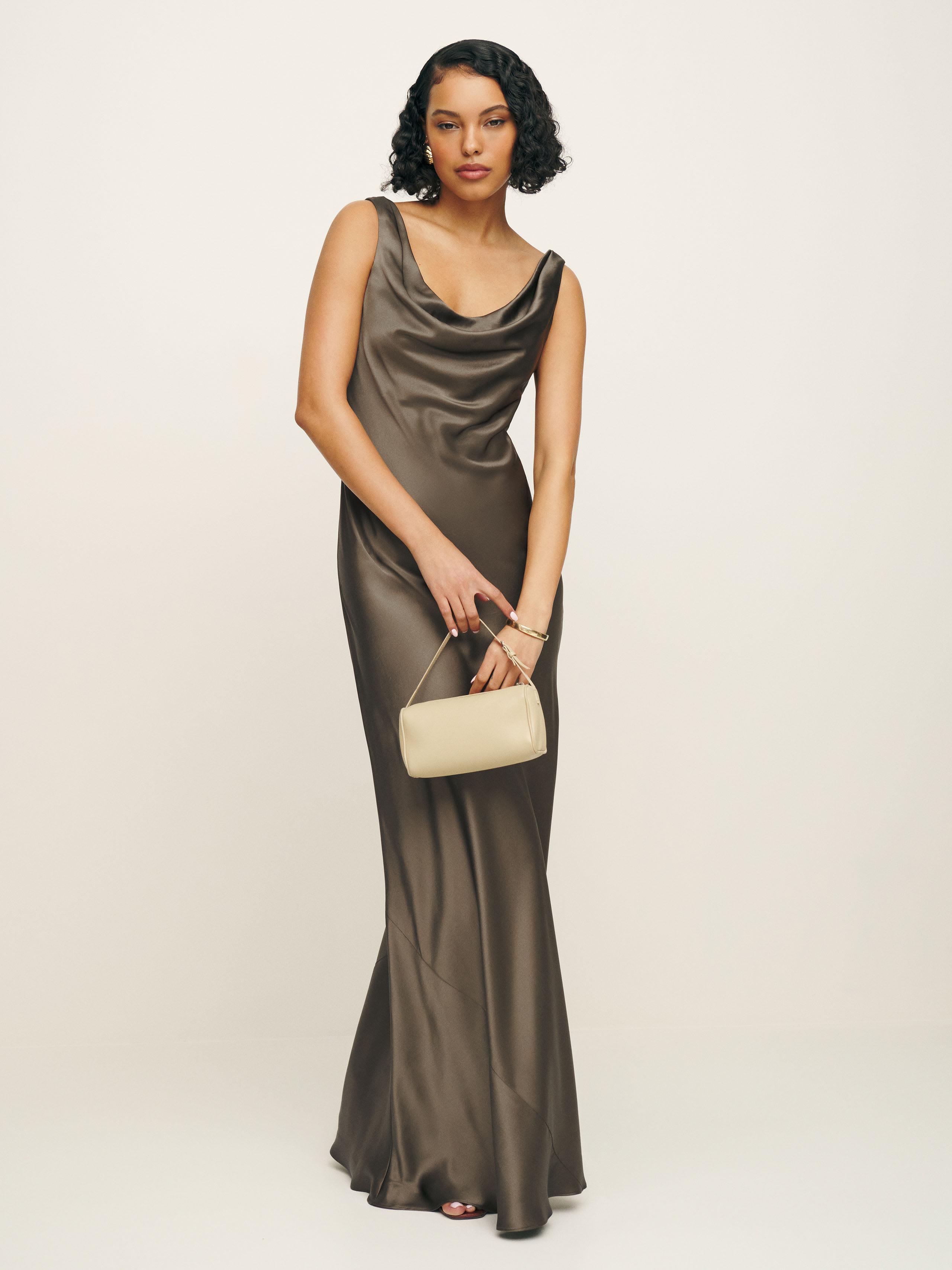 Reformation Annabelle Silk Dress in Natural Lyst Canada