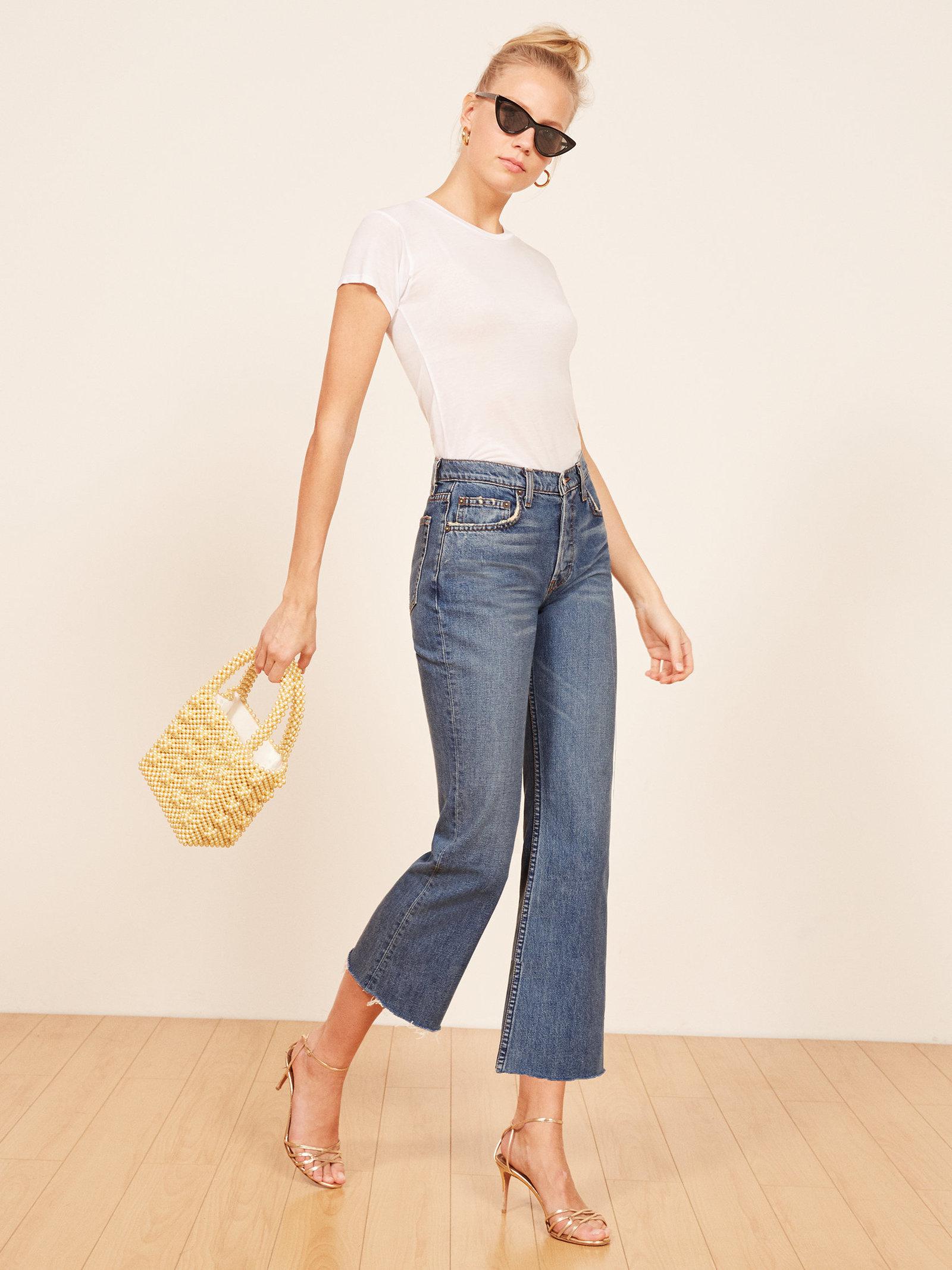 Reformation Denim Mid Crop Flare Jean 