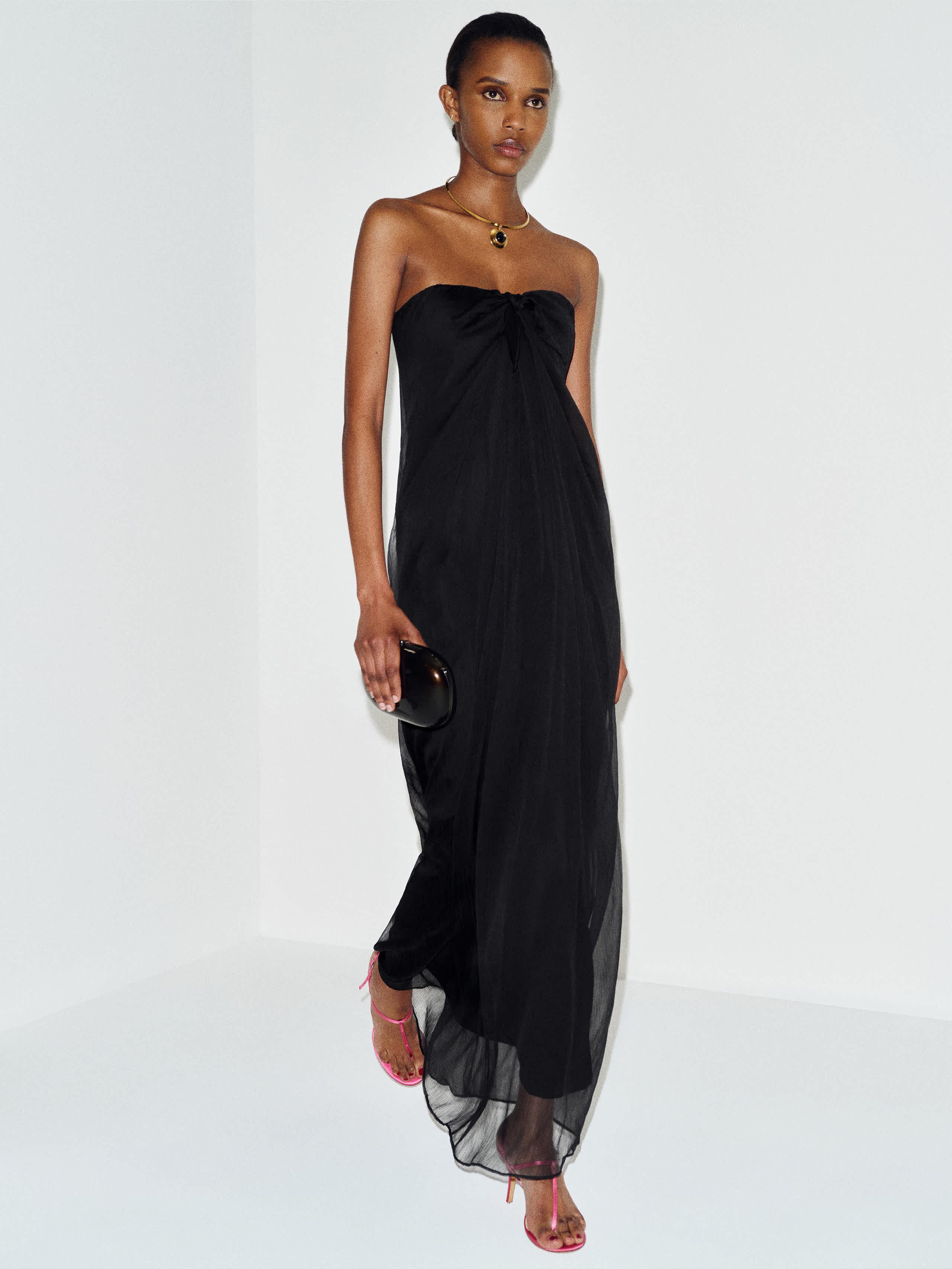 reformation black maxi dress Marlen 4 in Lace Black Long-Sleeve Evening CATEGORY_Dresses Center of attention. Color:DARK BROWN