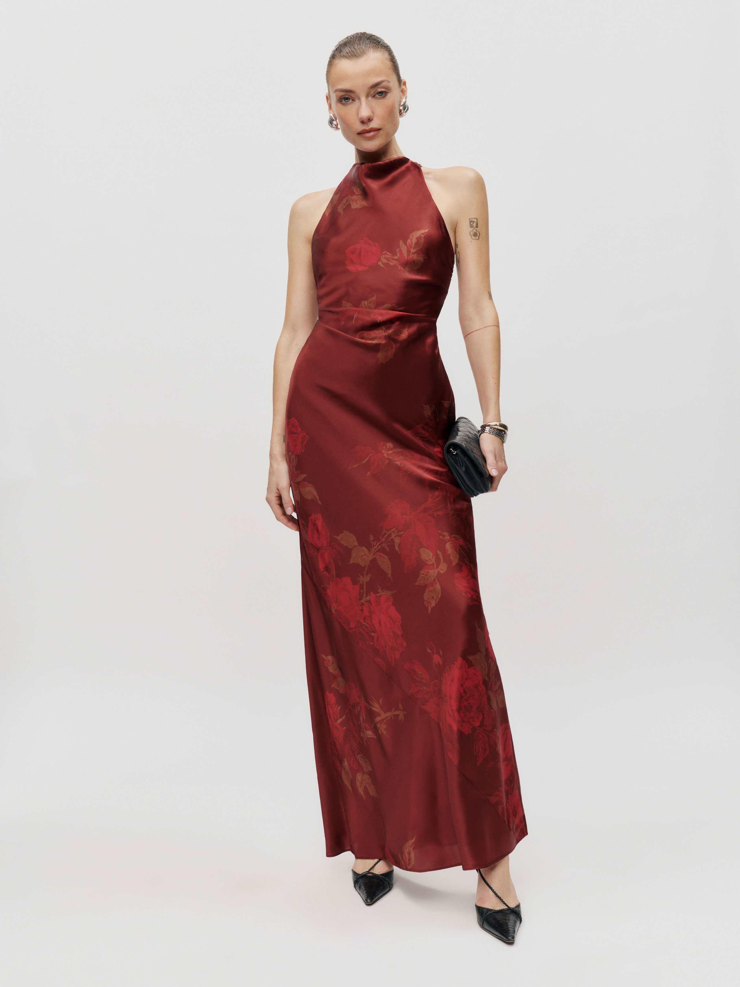long slip dresses Zahra Satin Sleeve Maxi Dress Off the Shoulder Beaded 2-3 inches WIDTH:Double Wide the Cleo Slip Dress