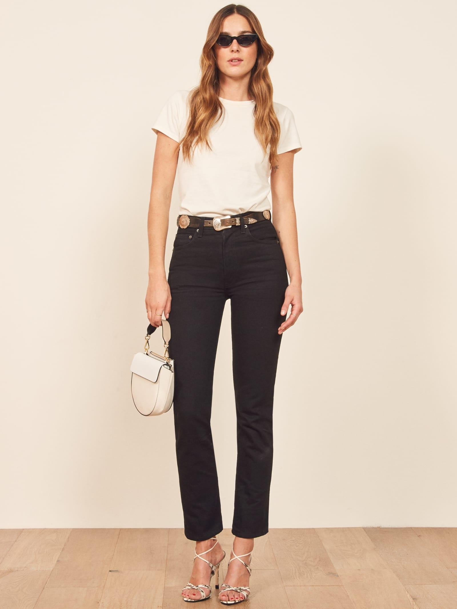 Reformation Stevie Ultra High Rise Jean in Black