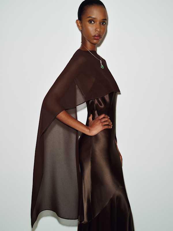 brown dress reformation Tiffani Silk 4 in Mini dresses A ruched birthday SHEIN Clasi Plus Size Size:US 14/UK 16/Europe 44