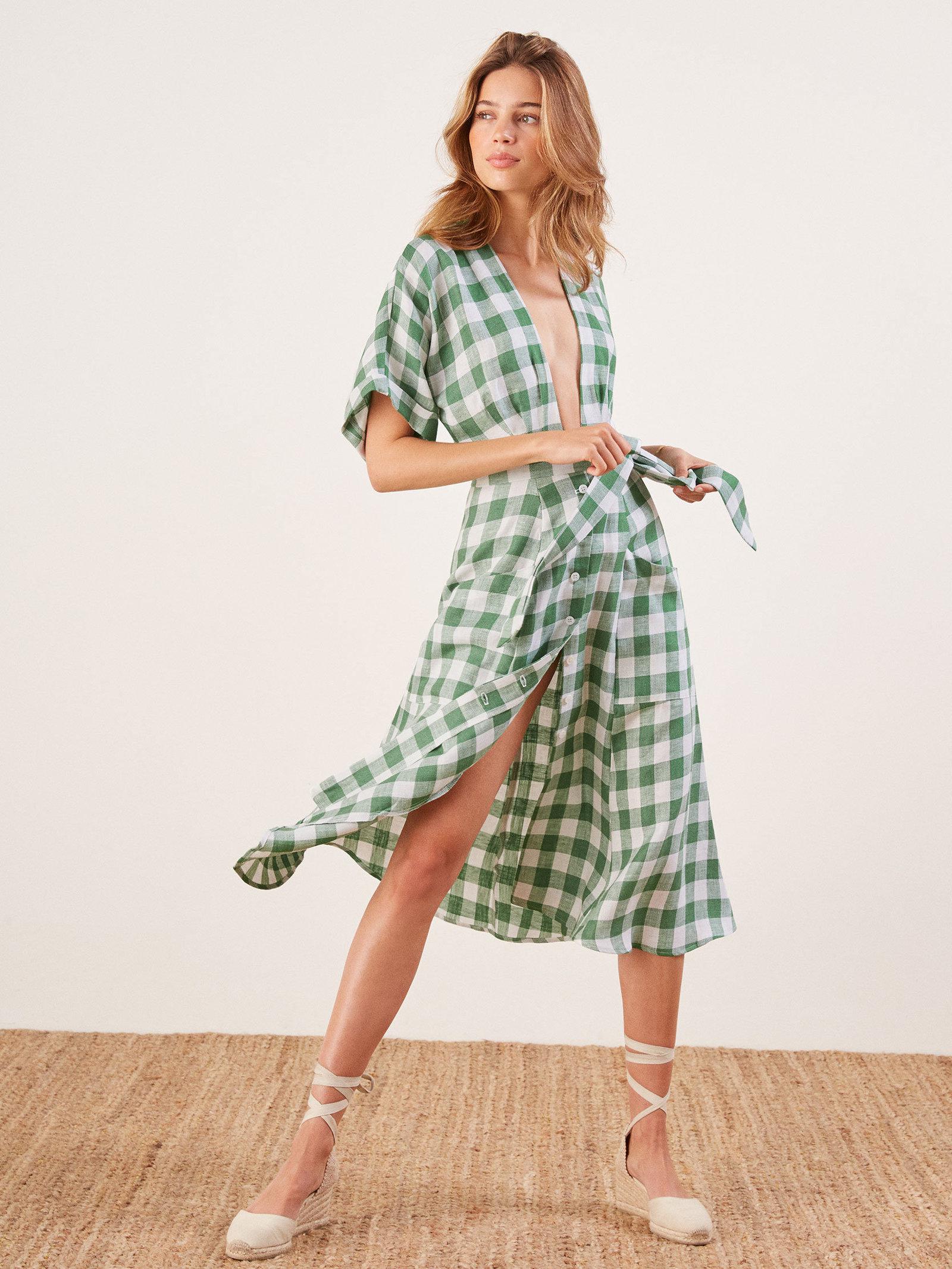 Reformation checkered best sale dress