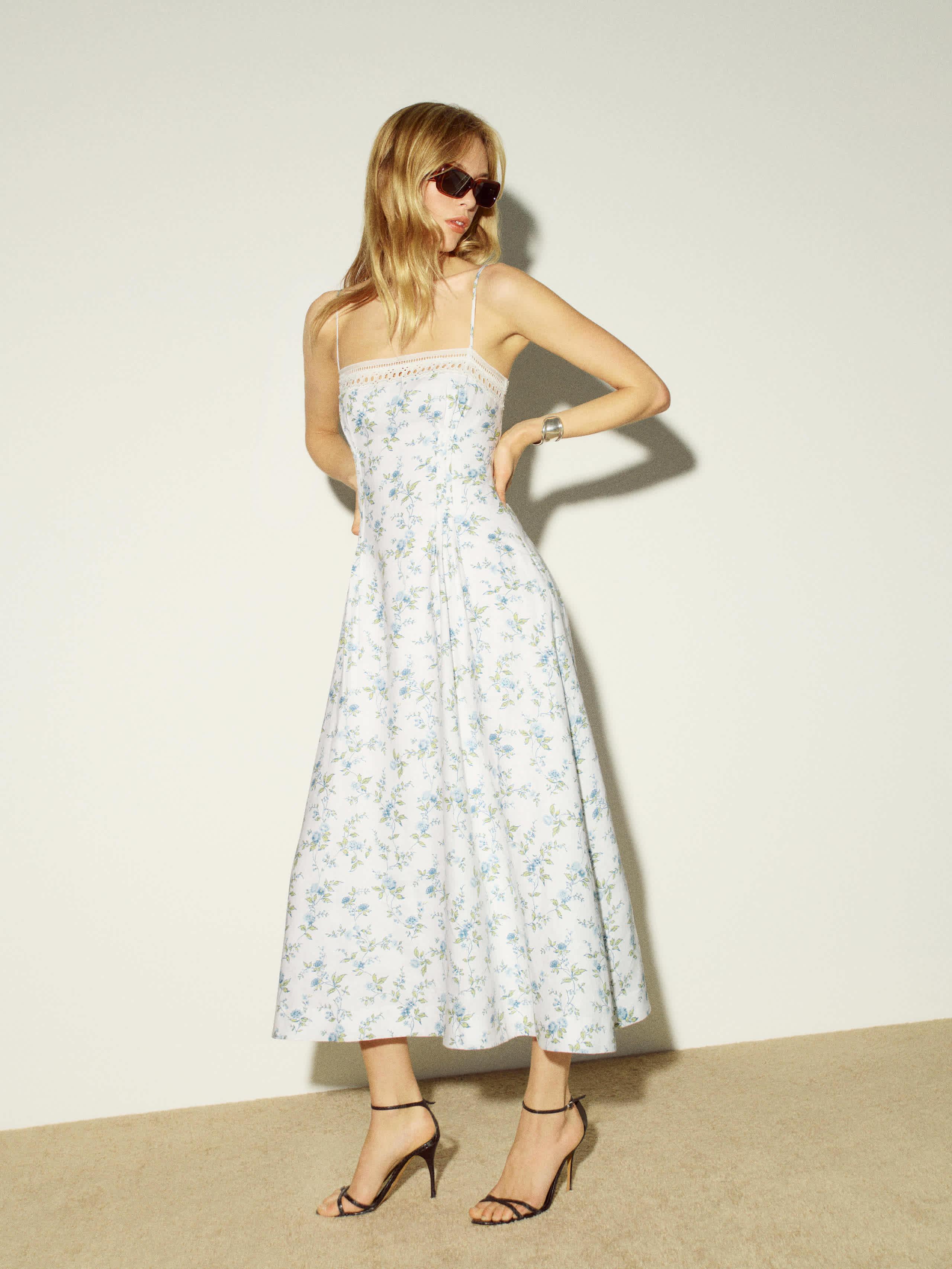 polka dot midi dress brown Petal and Pup Women's Arella Maxi Dress