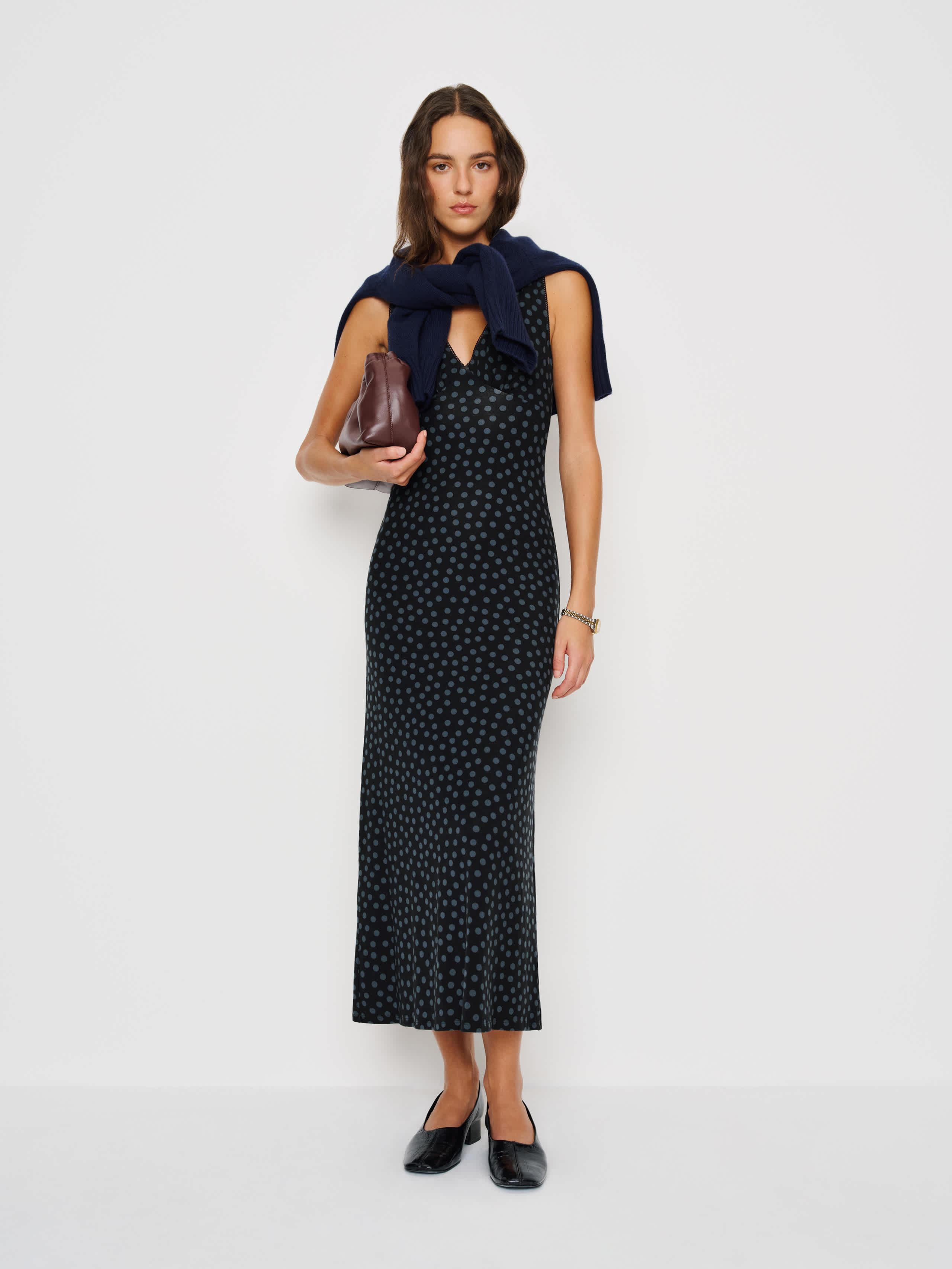 Reformation Brayden Knit Dress in Blue | Lyst