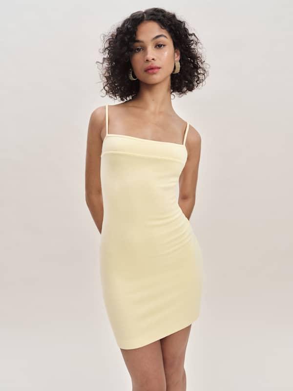 Reformation Chloe Knit Shrug Dress Set in Natural | Lyst