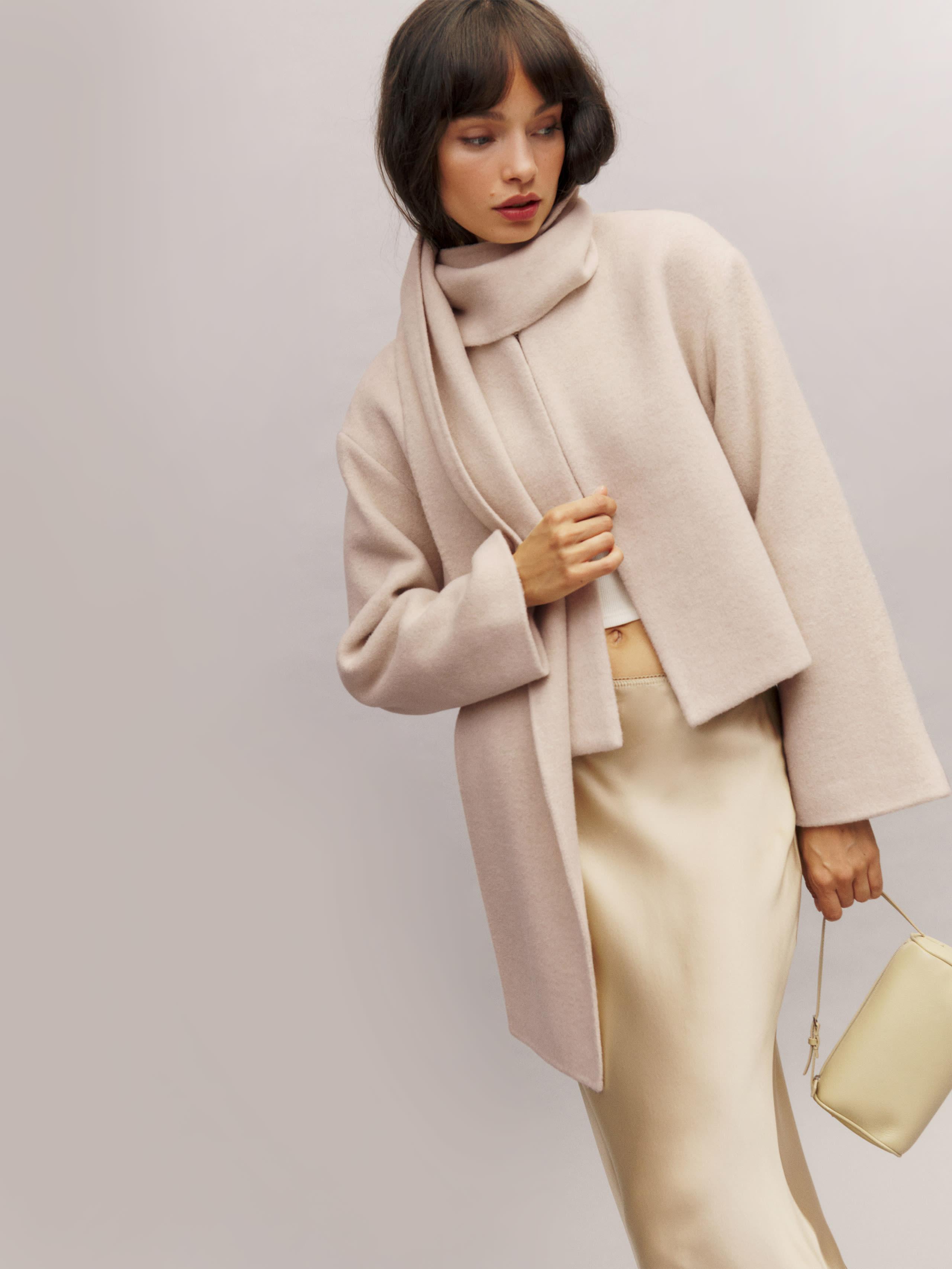 Reformation Porter Cropped Jacket in Natural Lyst UK