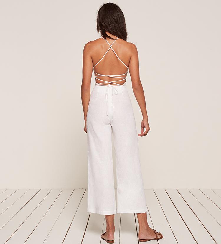 reformation white jumpsuit