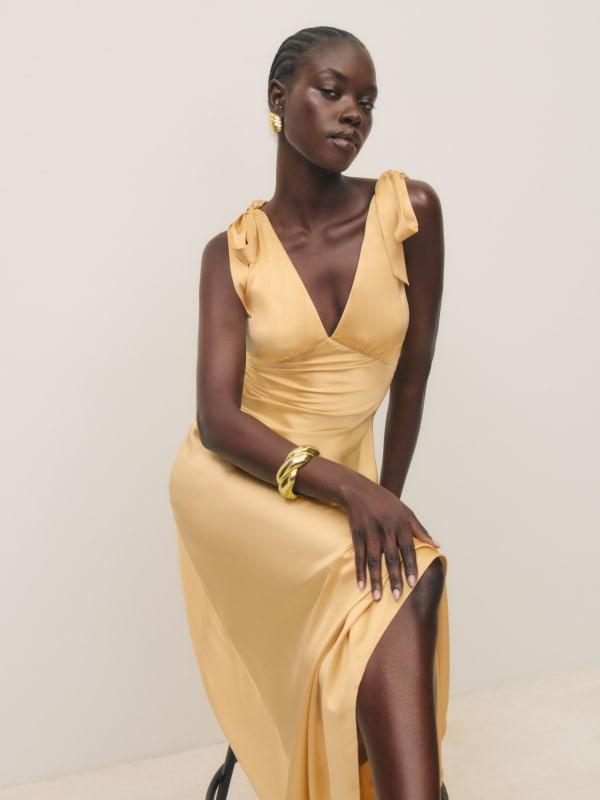 Reformation Pernille Silk Dress in Natural | Lyst