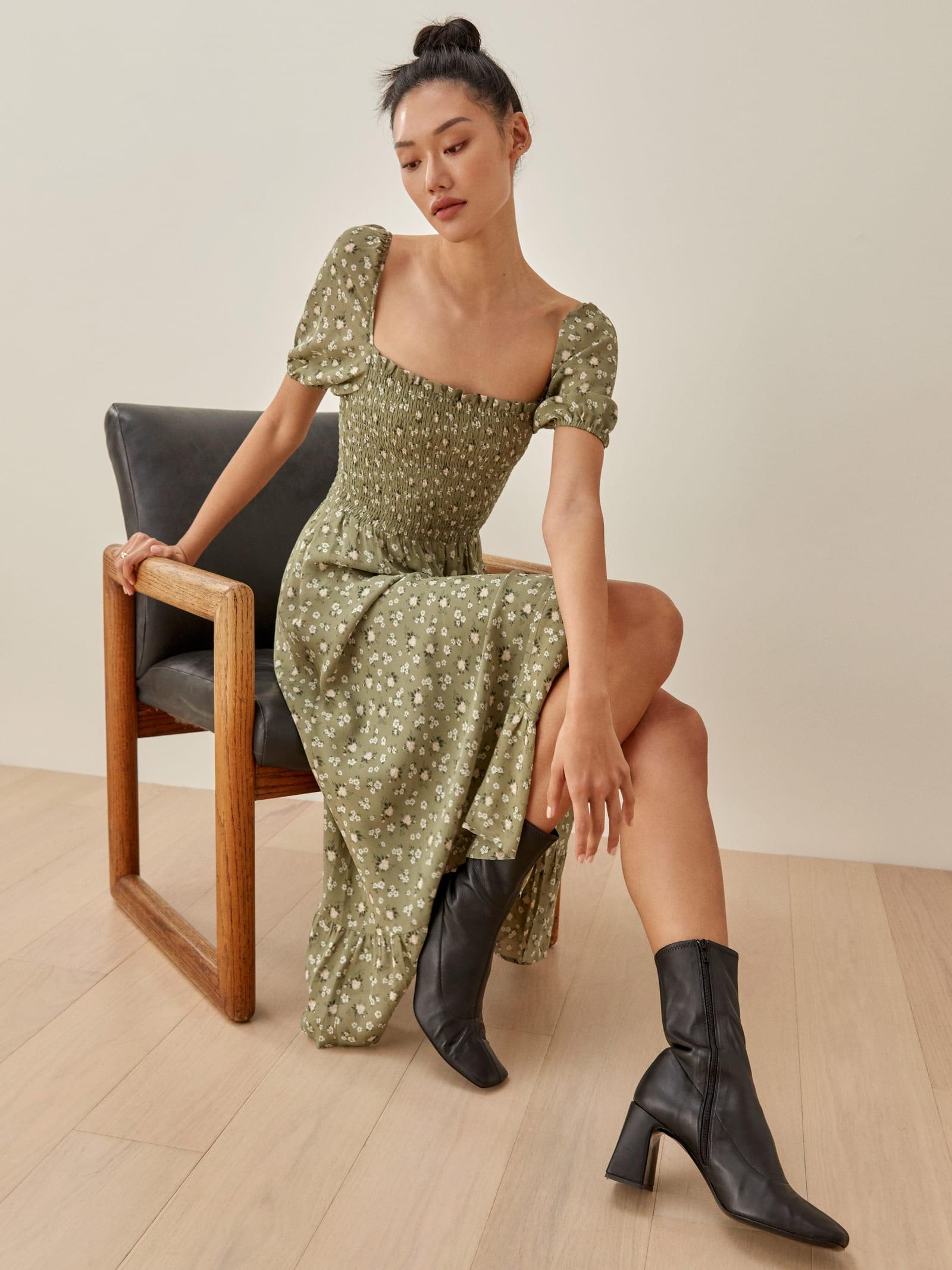 reformation multicolor meadow dress