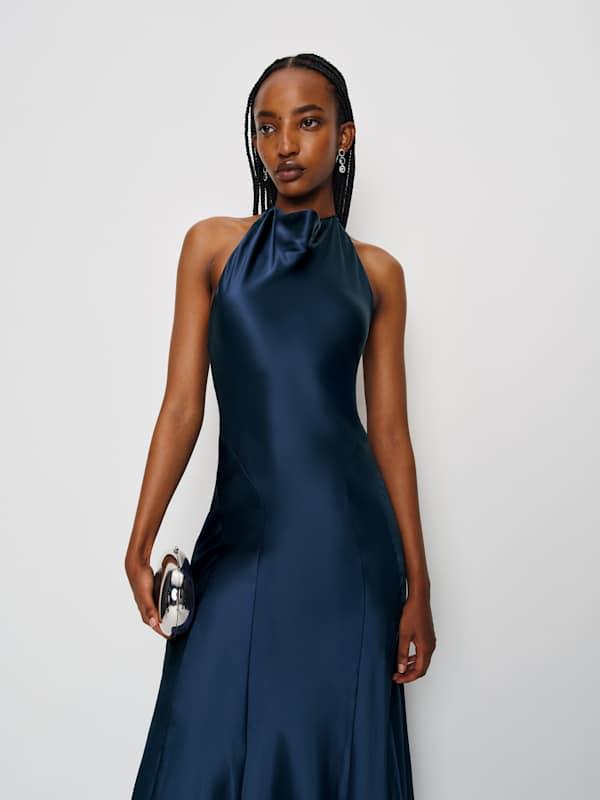 reformation kaylah silk dress Reformation Kaylah Silk Dress 4 in Blue