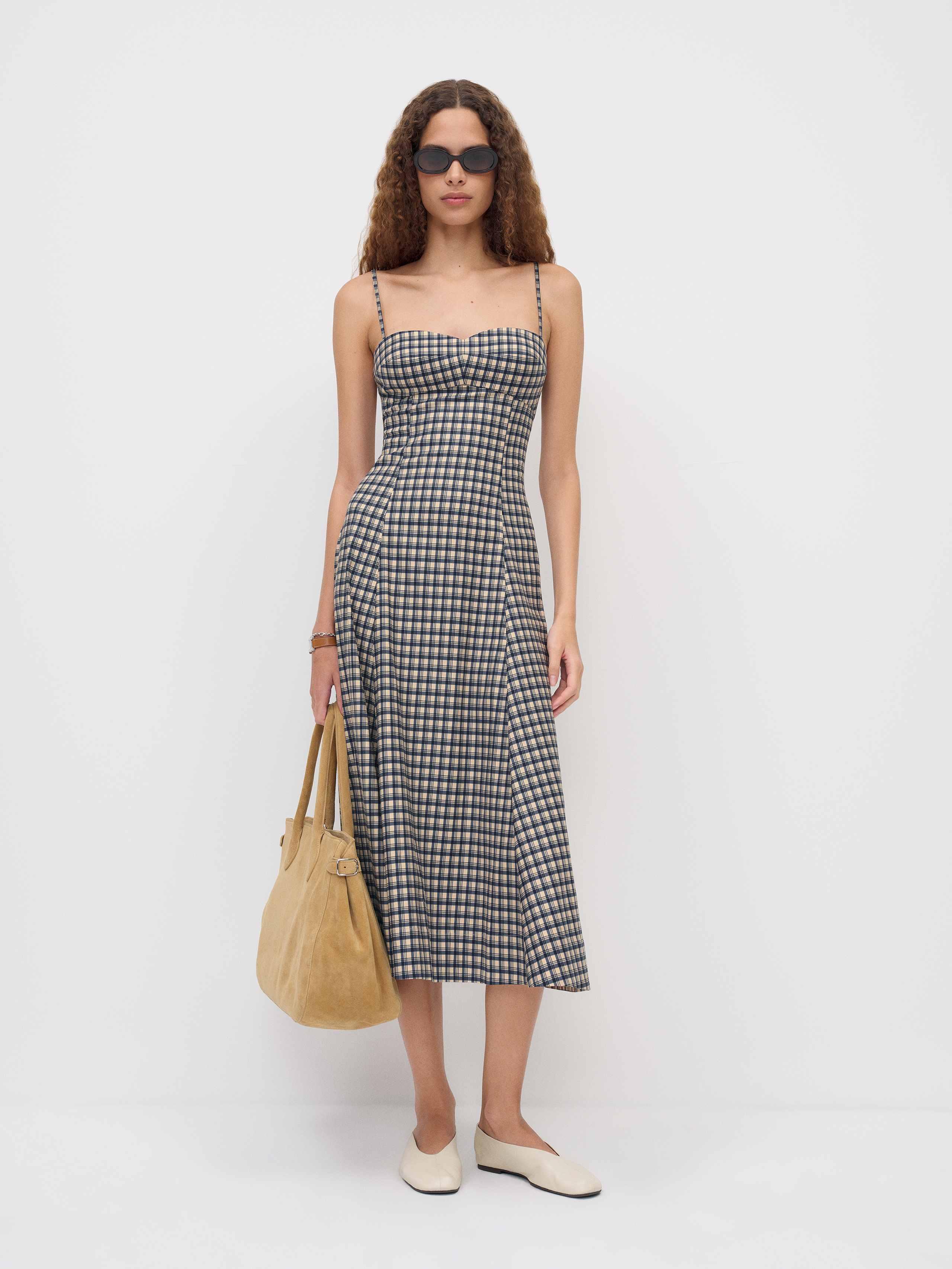 Gingham Linen Dress Reformation Bradshaw Dress Reformation Balia Linen Dress
