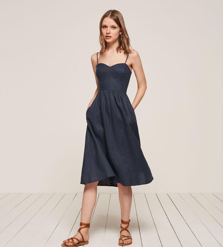 Reformation Olivia Dress in Blue | Lyst
