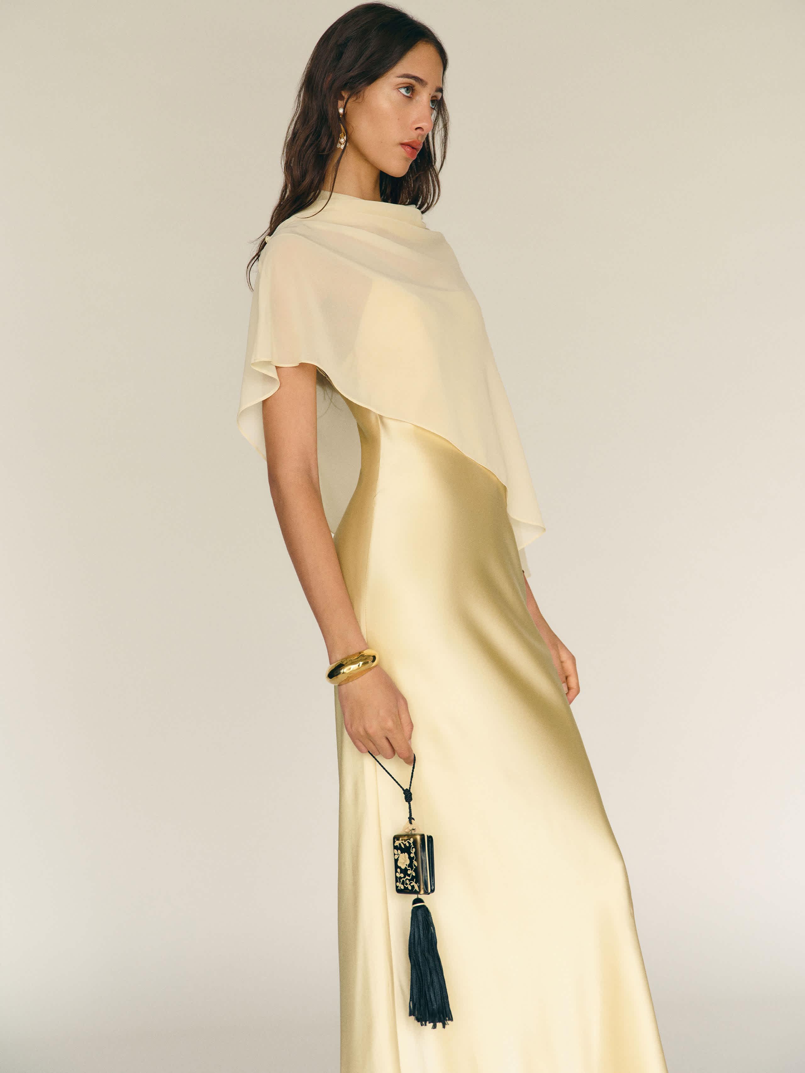 white christmas dresses Chiara Elegant Satin Dress – CIEL main image 0