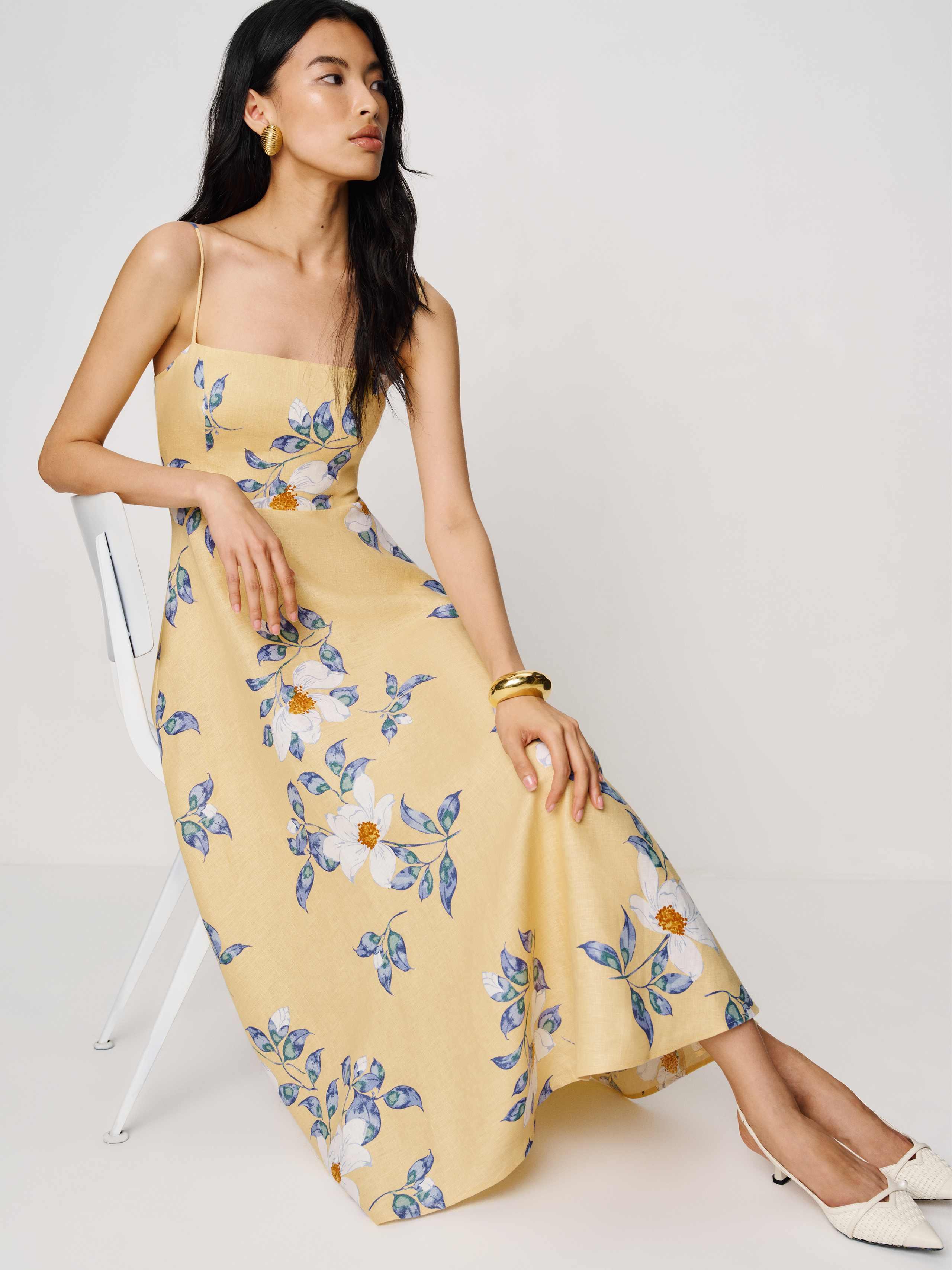 Reformation Monette Linen Dress in Natural | Lyst UK Reformation Monette Linen Dress in Natural | Lyst UK