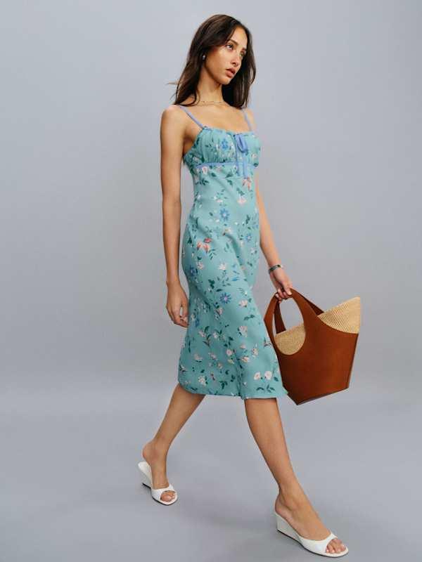 Reformation Camira Dress in Blue Lyst