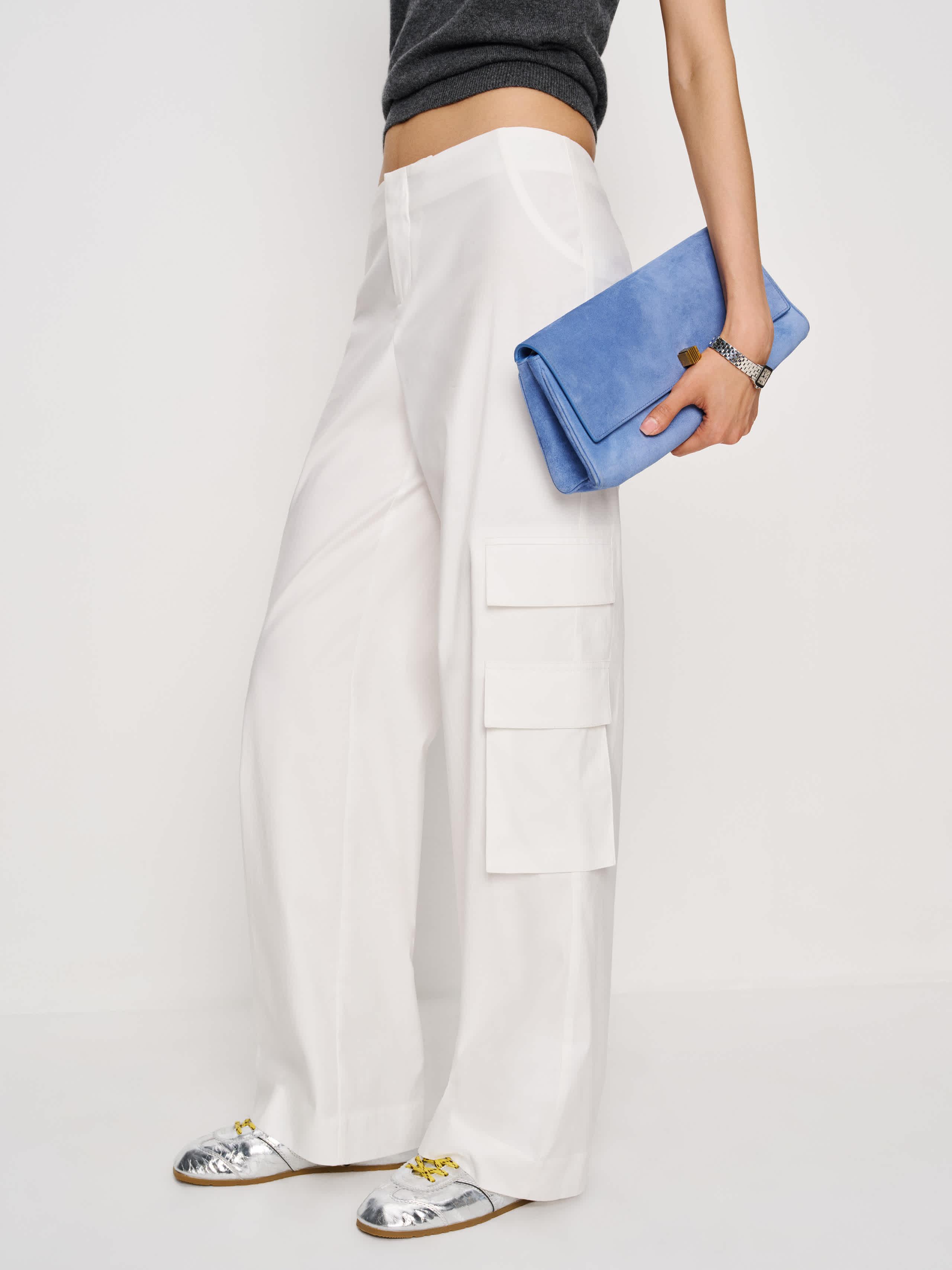 Reformation Vida Poplin Low Rise Cargo Pant 8 in White | Lyst display picture 1