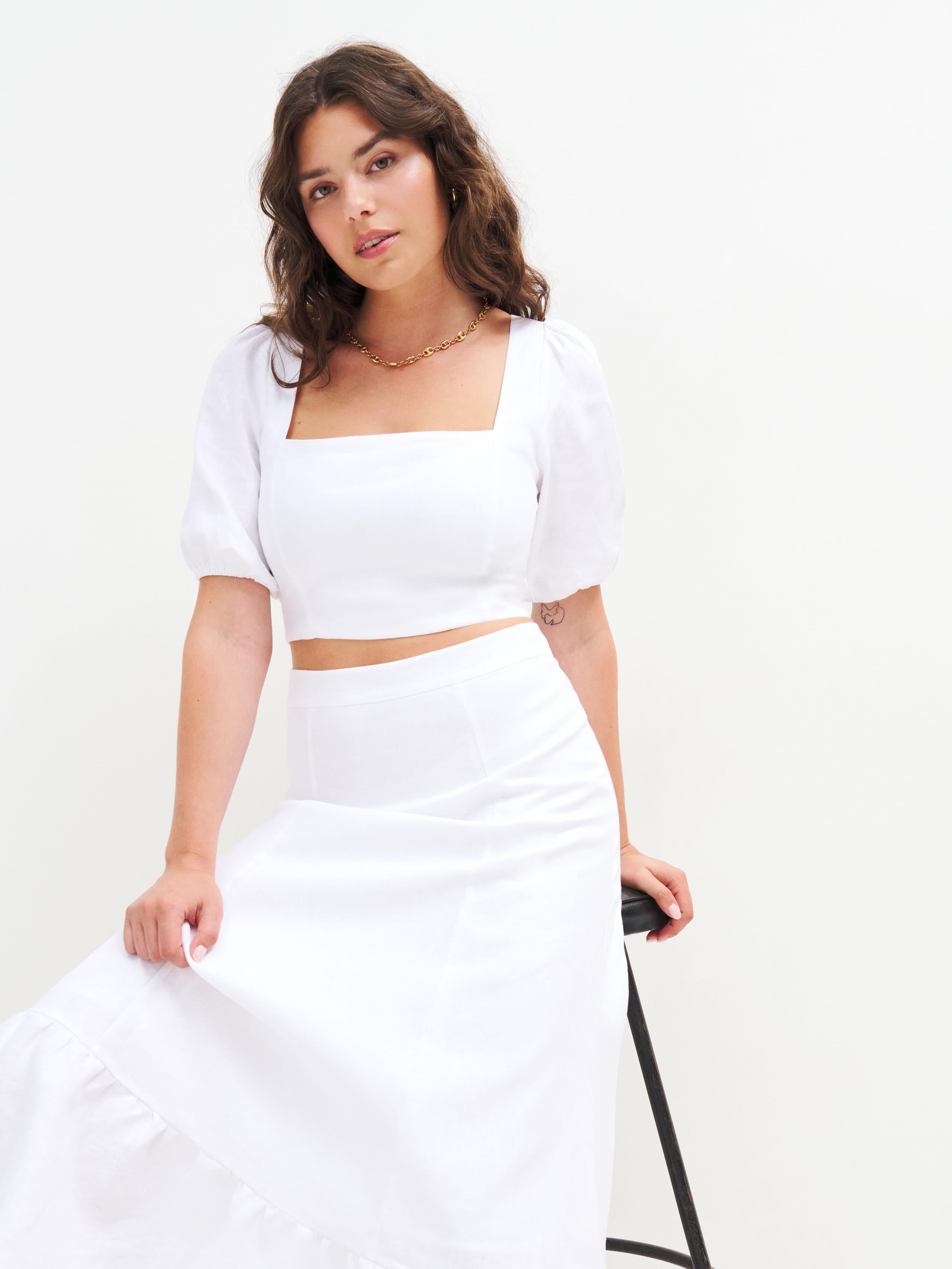 Reformation Yucca Linen Two Piece in White Lyst UK
