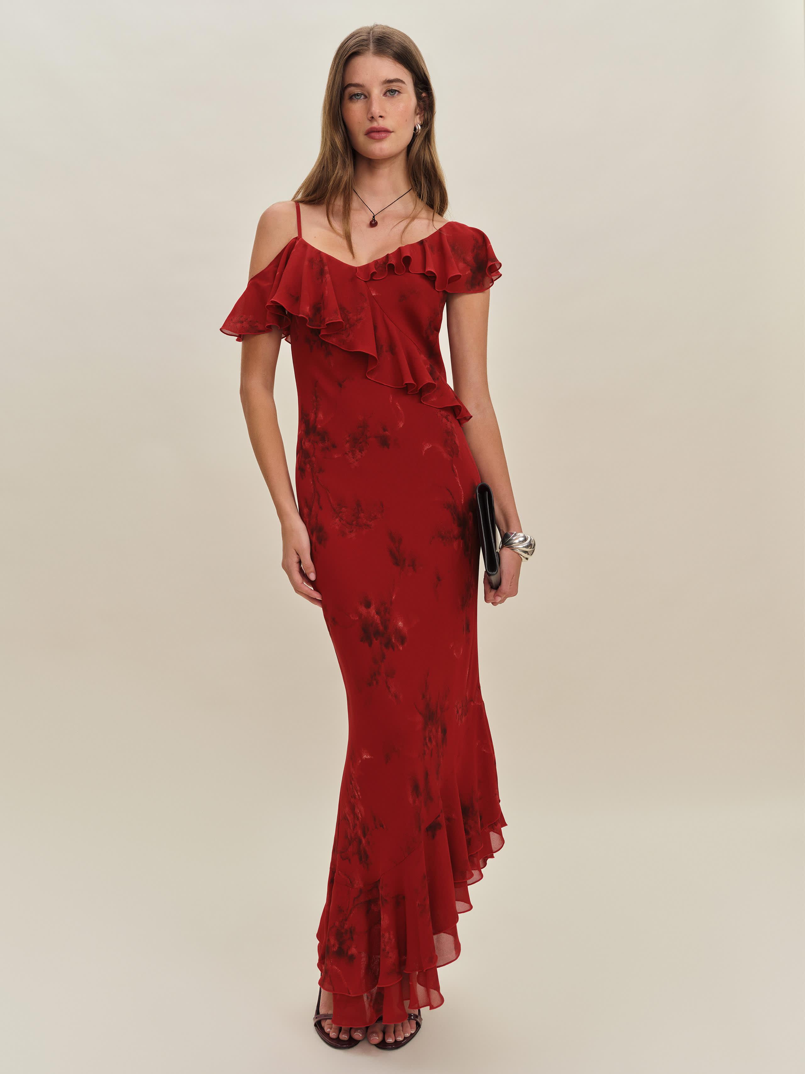 Reformation Martine Dress in Red | Lyst