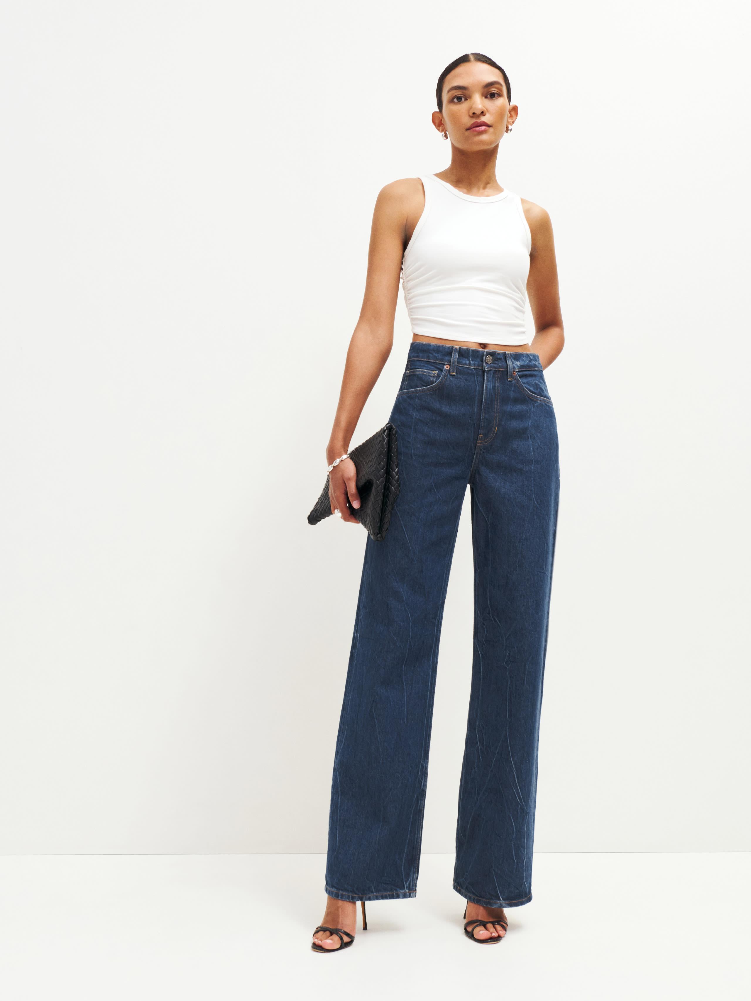 Reformation Val 90s Mid Rise Wide Leg Jeans in Blue | Lyst