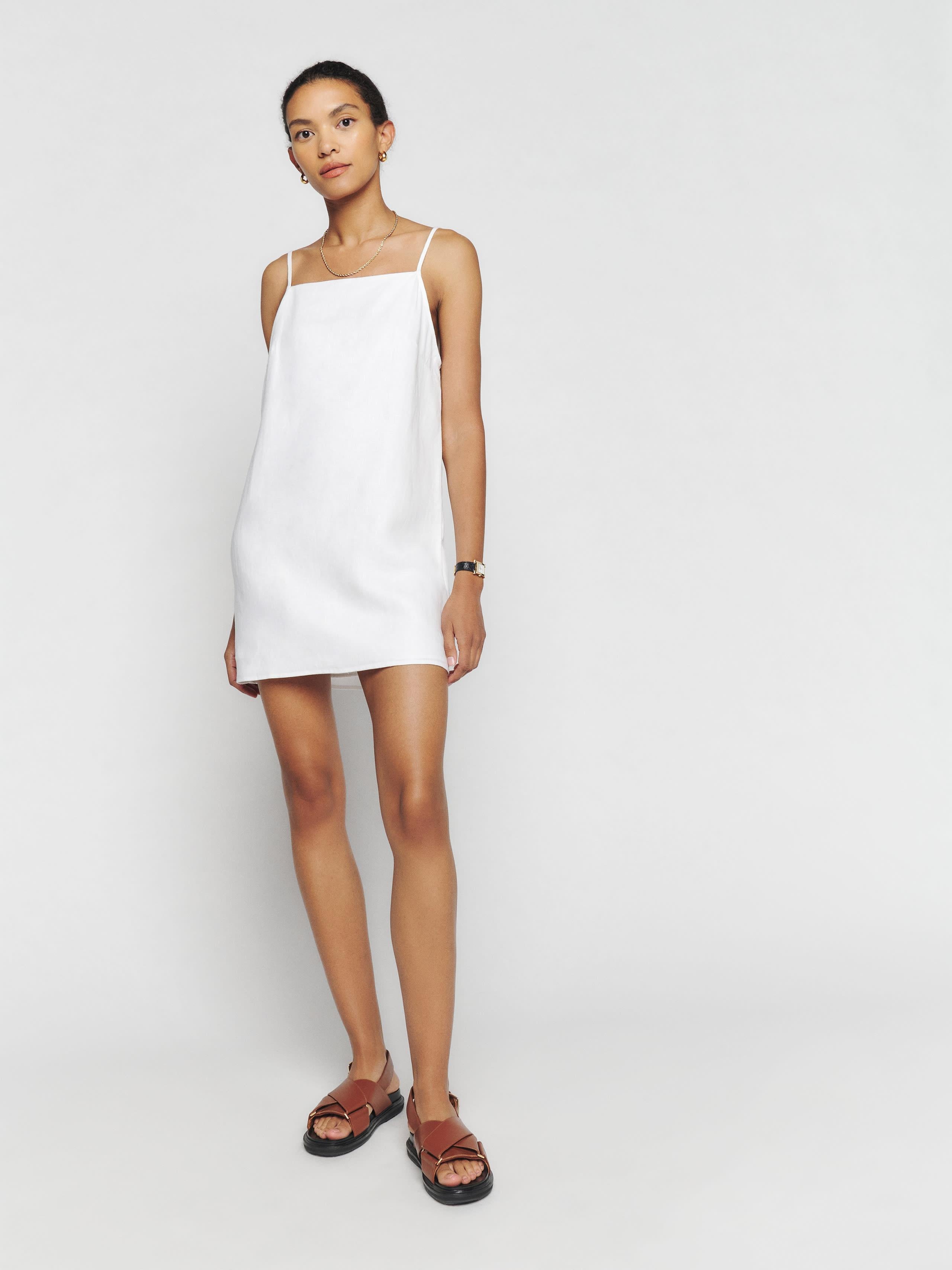 Reformation Kienna Linen Dress in White | Lyst UK