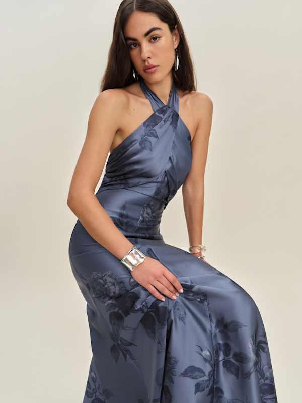 reformation veria silk dress Rent Lucca Reformation Veria Silk Maxi Dress