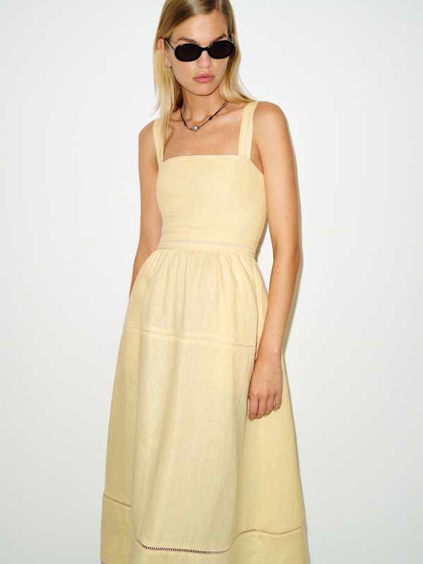 chinese dress ladies Ref Ainsley Linen Mini Dress – Cloomers main image 0