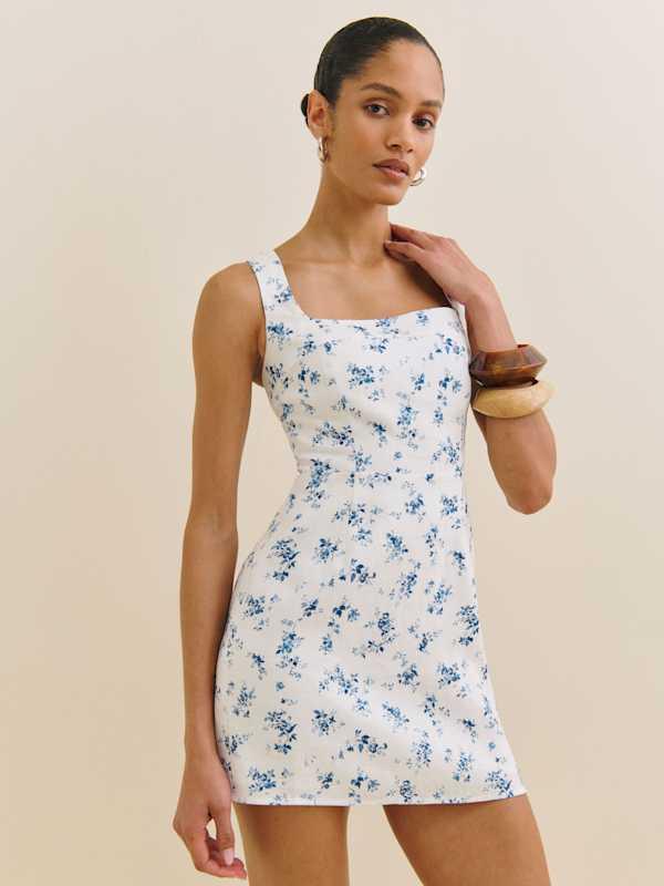 Reformation Celosia Linen Dress in Natural | Lyst