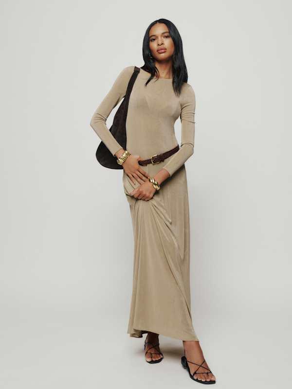Reformation Kori Knit Dress in Natural | Lyst Reformation Kori Knit Dress in Natural | Lyst