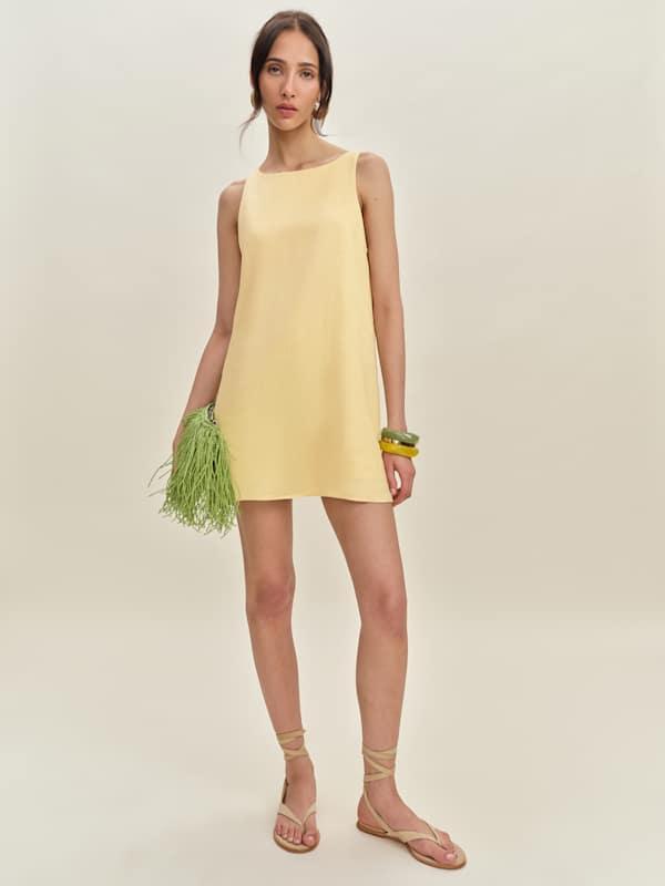 Reformation Jessi Linen Dress 4 in Natural | Lyst Reformation Jessi Linen Dress 4 in Natural | Lyst