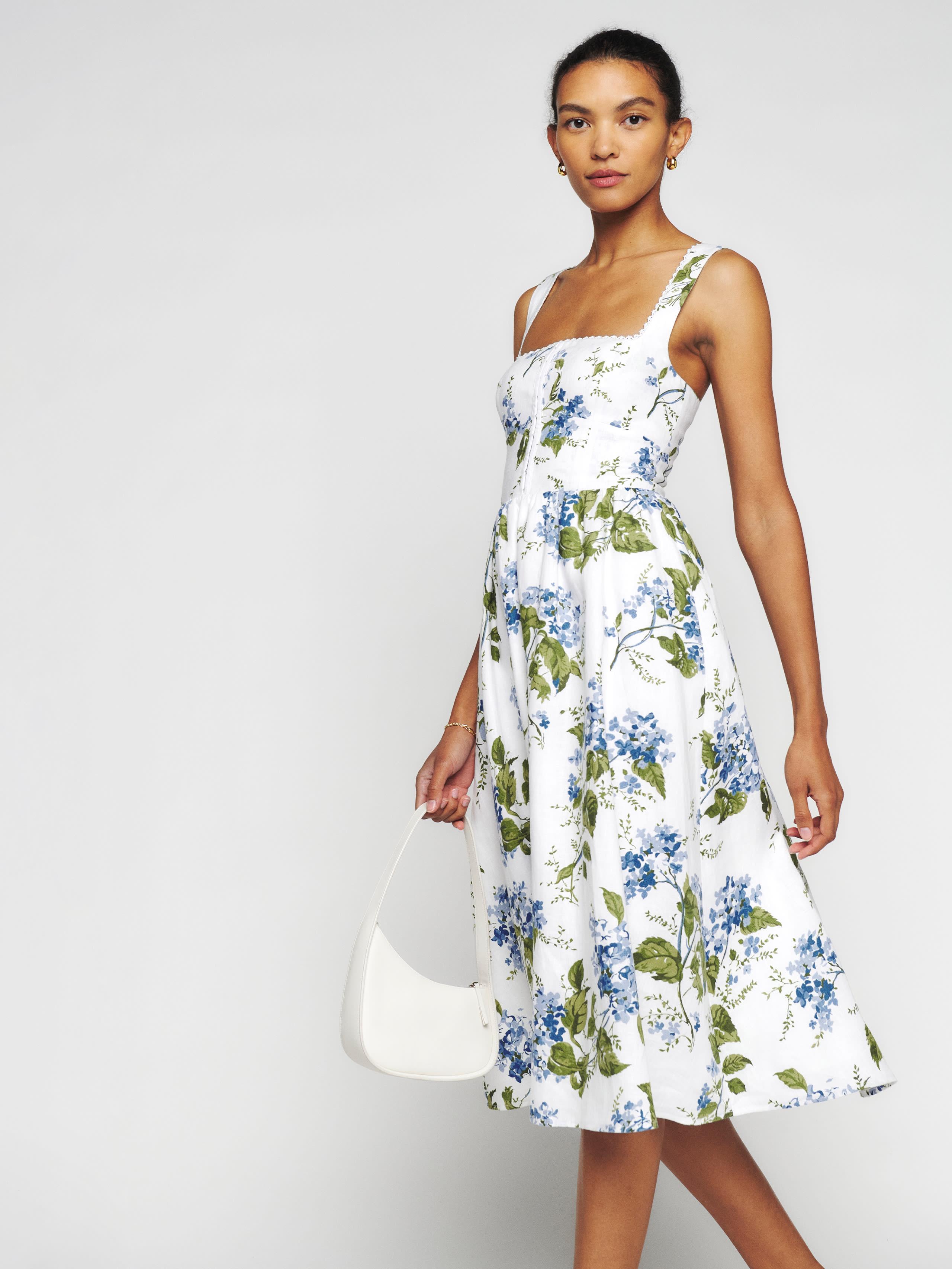 Reformation Tagliatelle Linen Dress in White | Lyst UK Reformation Tagliatelle Linen Dress in White | Lyst UK