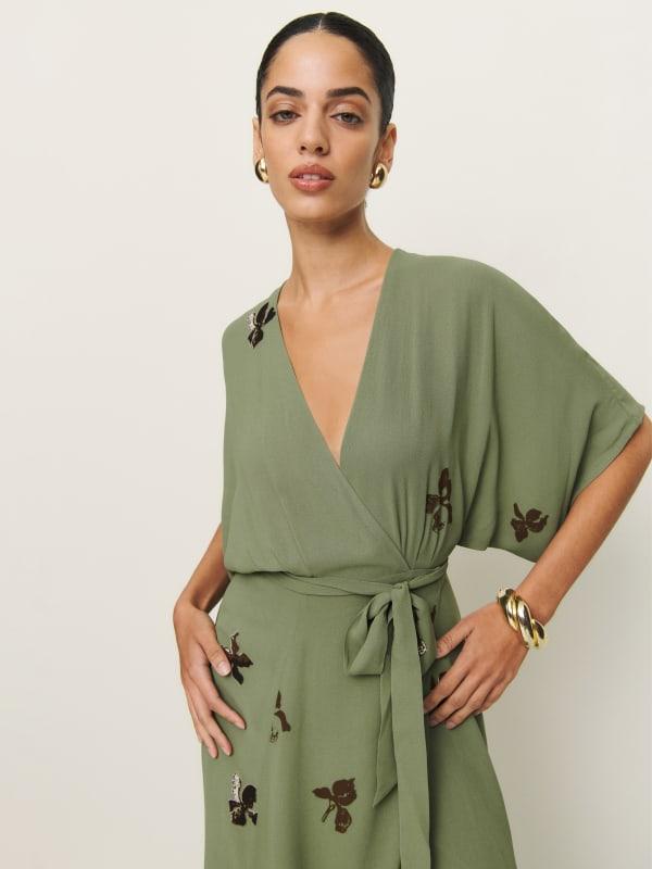 reformation winslow dress green Reformation Winslow Dress in Green