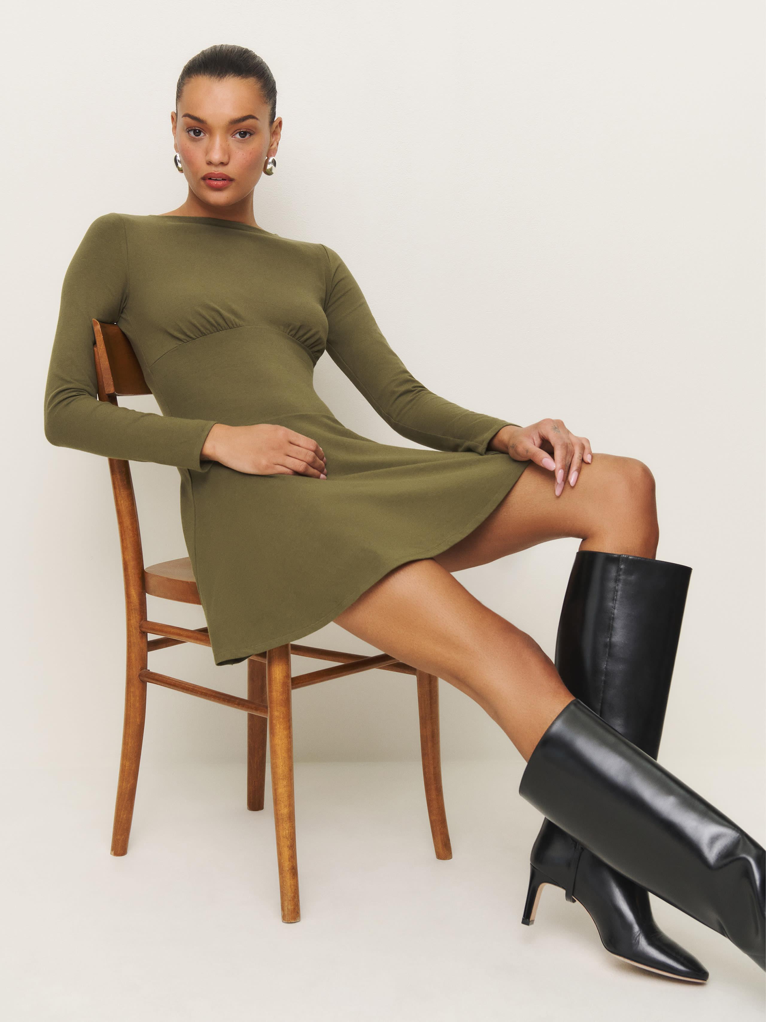 Reformation Melissa Knit Dress in Green | Lyst Reformation Melissa Knit Dress in Green | Lyst