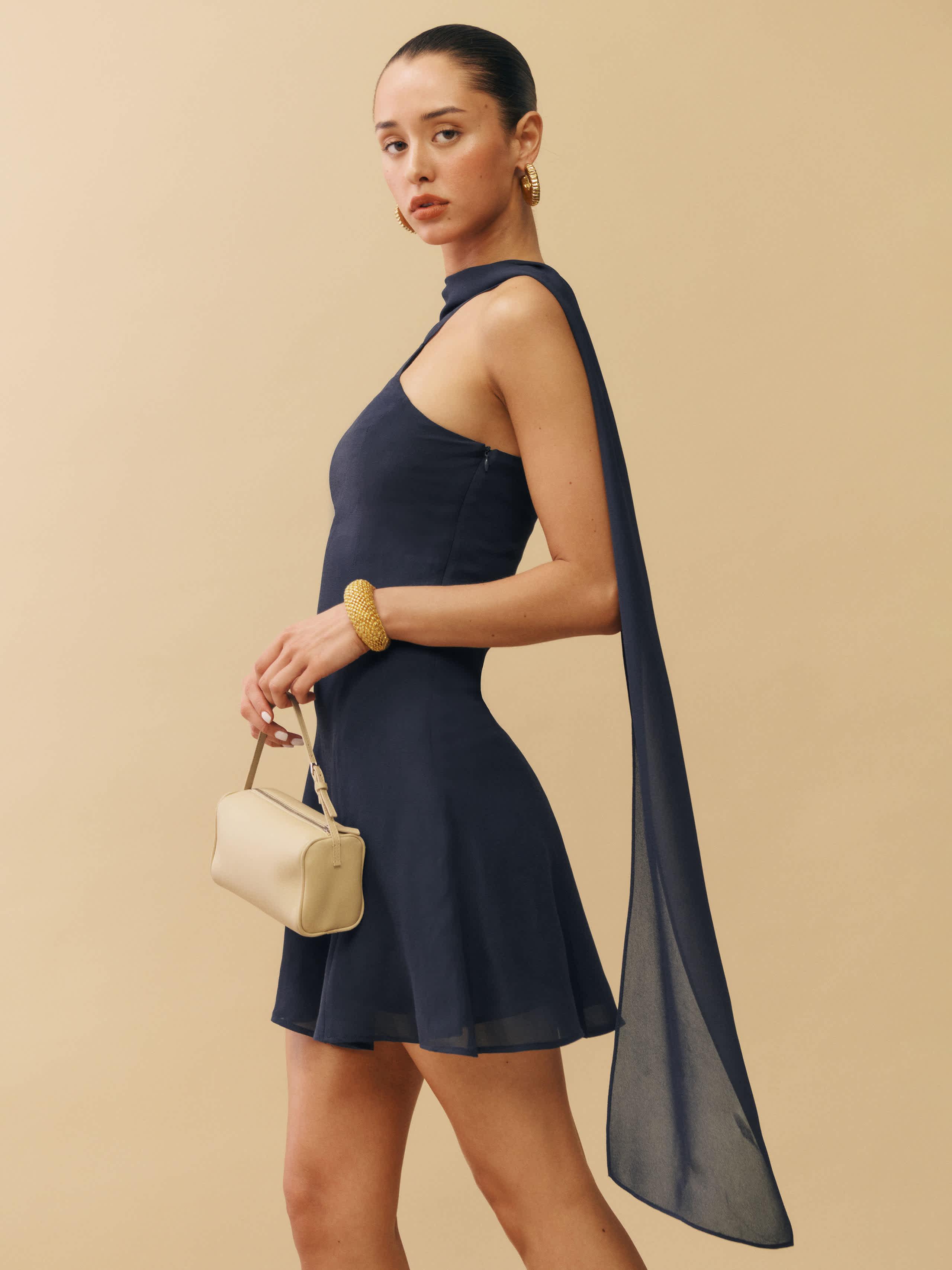 navy blue dress for baby girl Reformation Rossi Dress in Blue