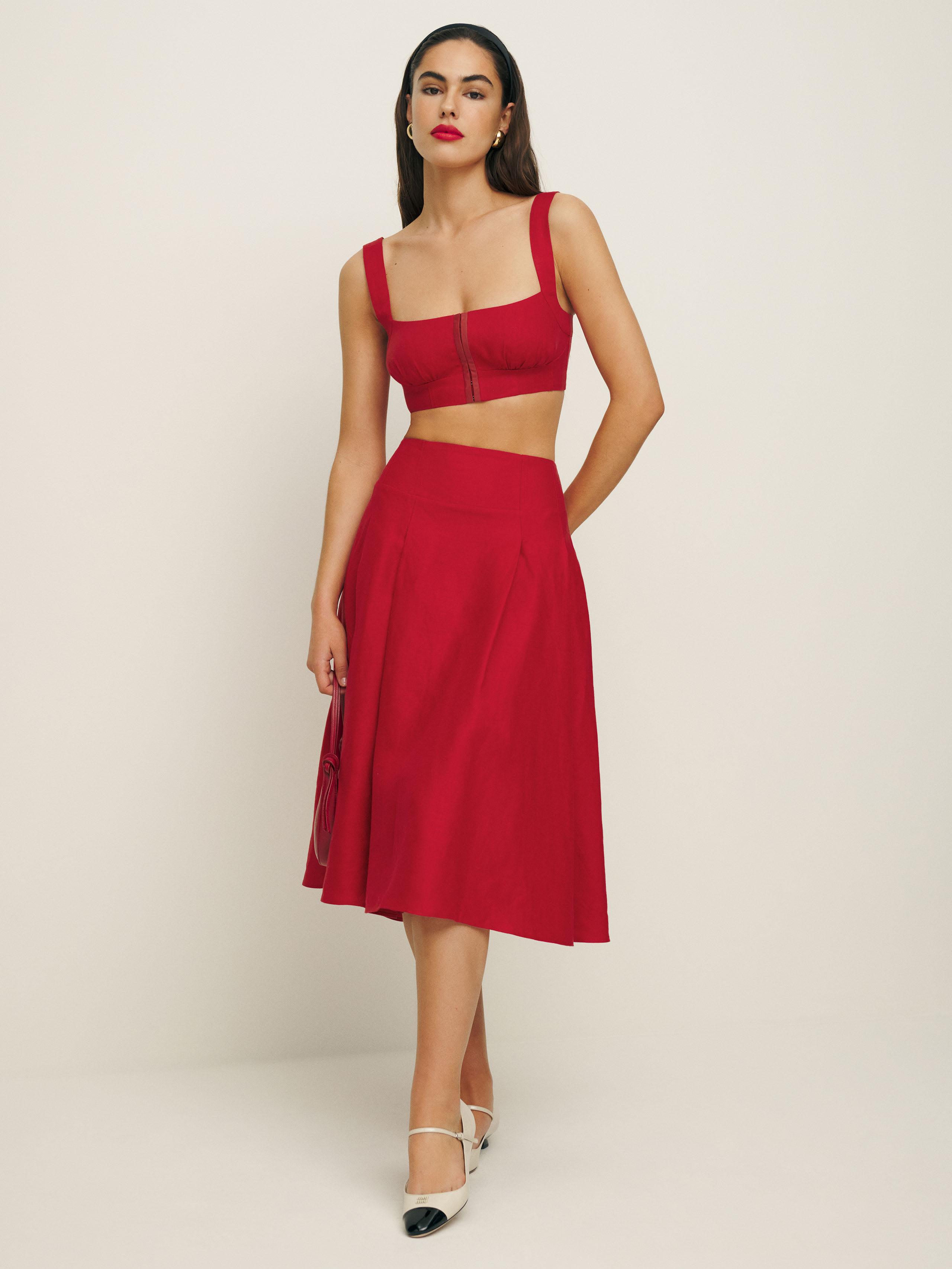 Reformation Santana Linen Two Piece in Red Lyst UK