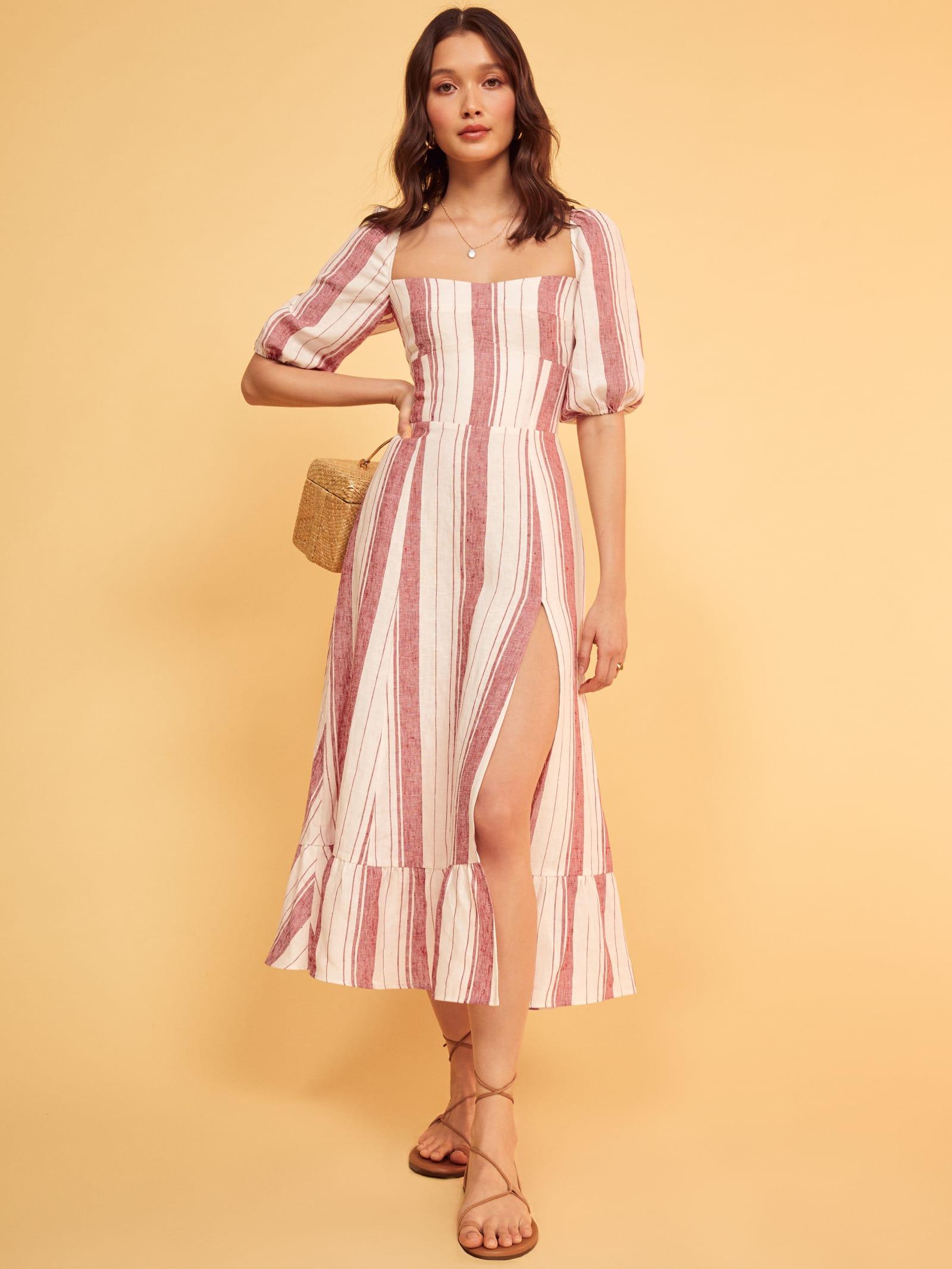 reformation striped dress