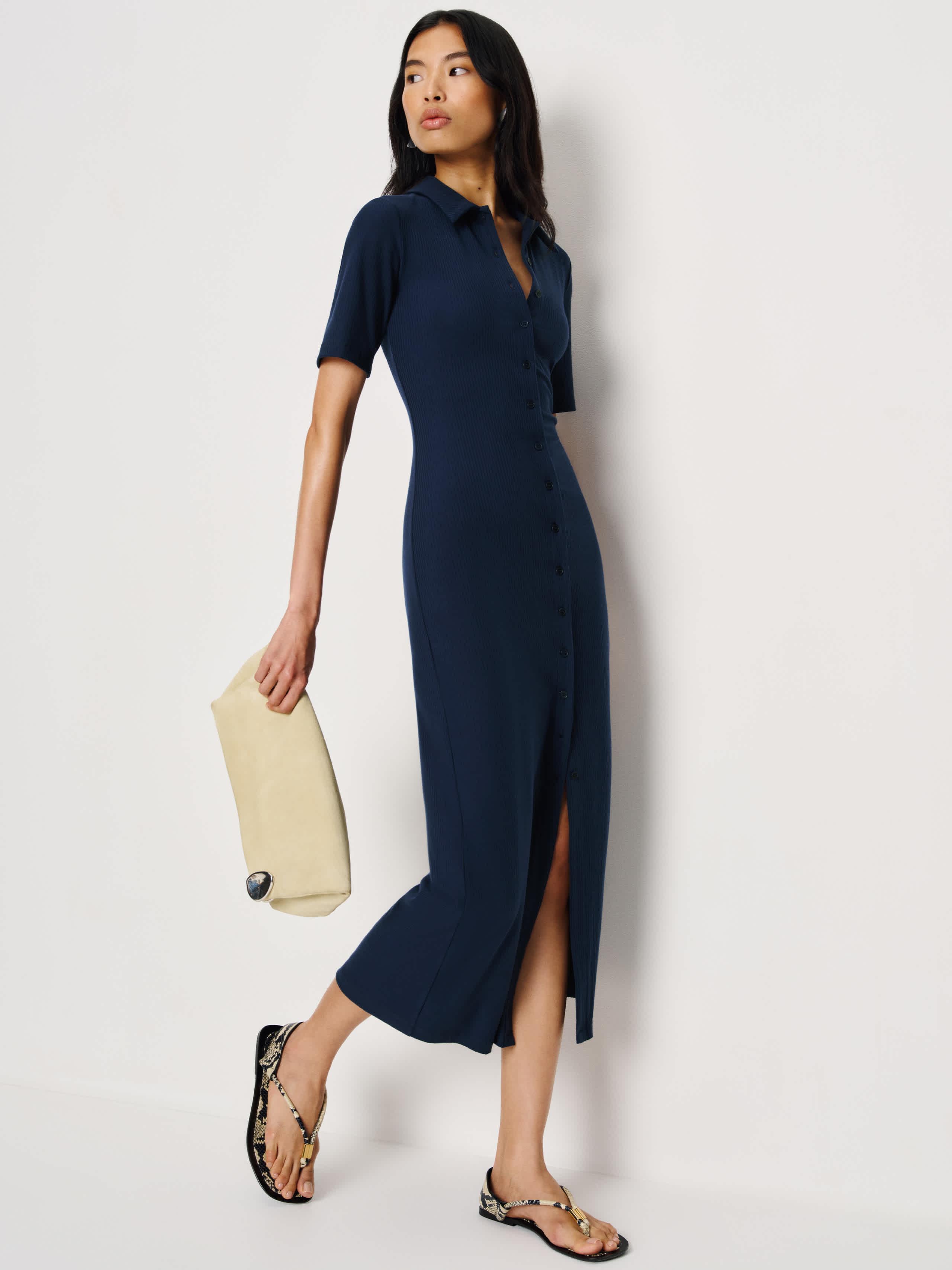 aiden blue dress Reformation Knit in inspired touch that makes Color:Fuchsia Deborah Stylish Square Draped INV-89969