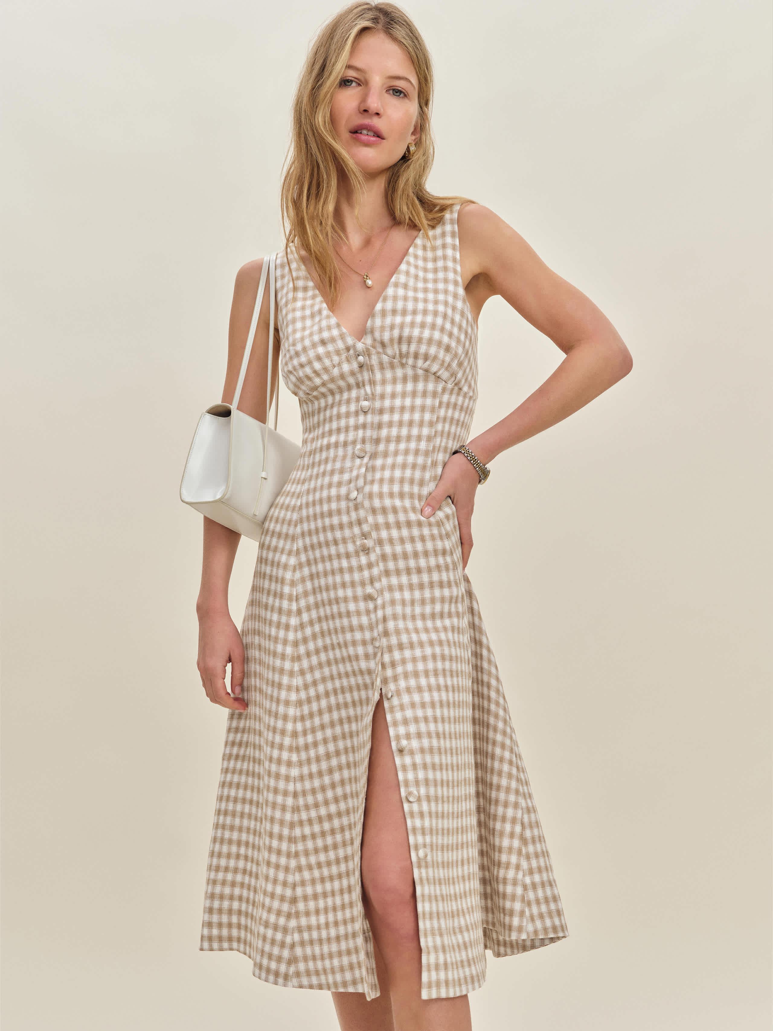 Reformation Sebastien Linen Dress 6 in Natural | Lyst