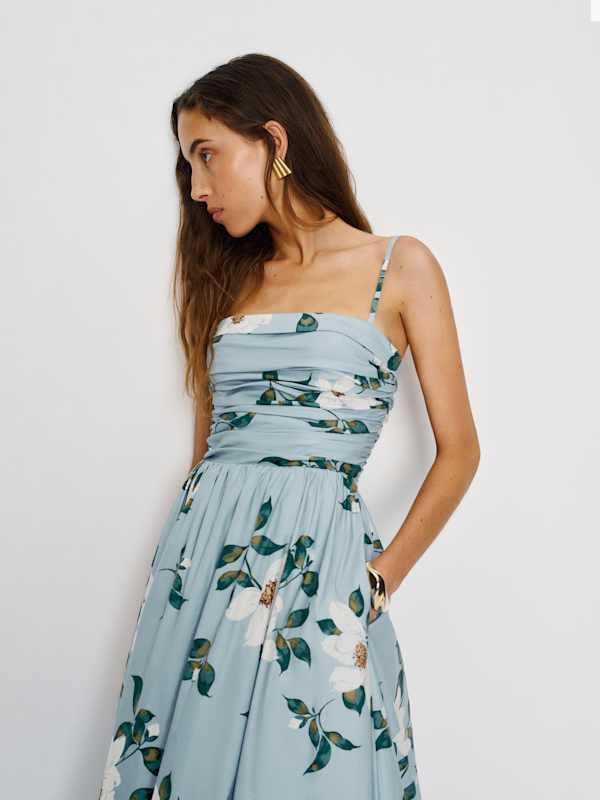 reformation kastoria dress green 0 in Blue Prom Styles