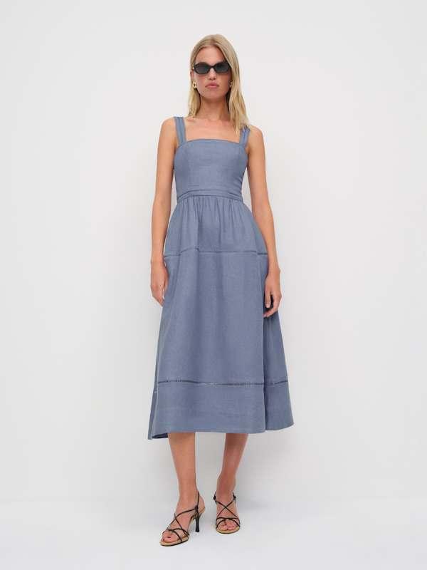 reformation everett linen dress reviews Reformation Everett Linen Midi Dress