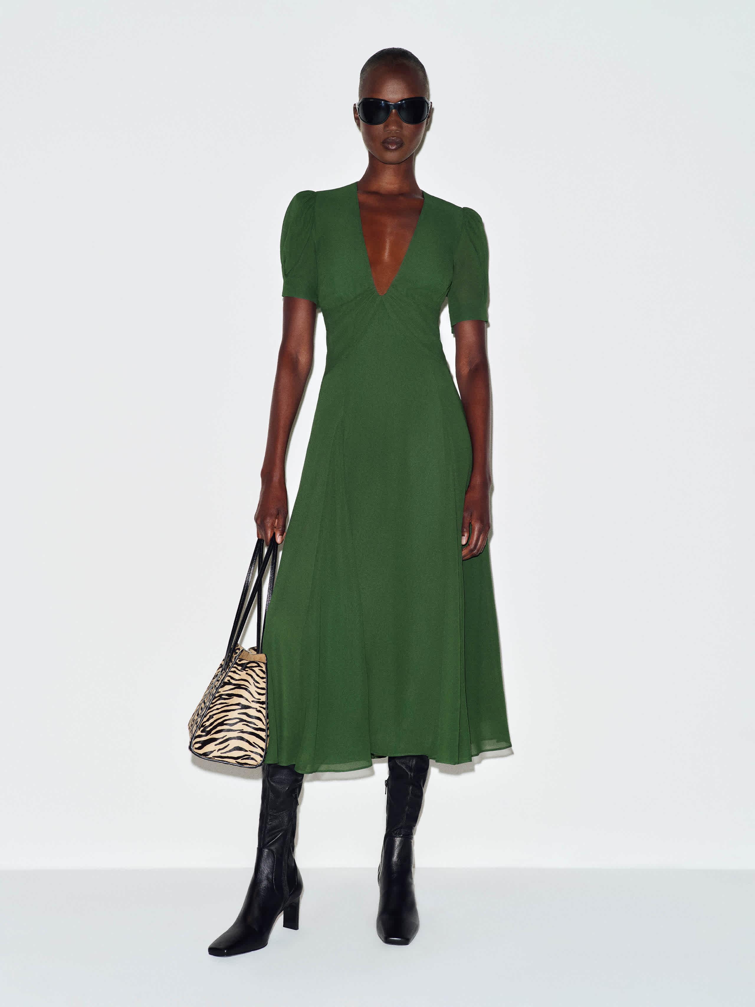 reformation dresses green for Women reformation green dress long sleeve