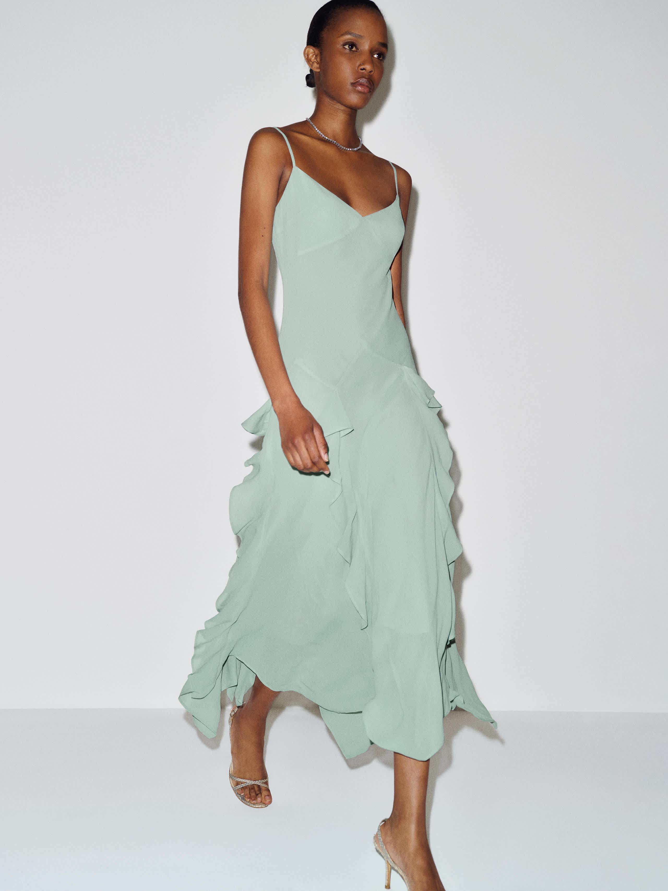 reformation dress green Prescott Dress