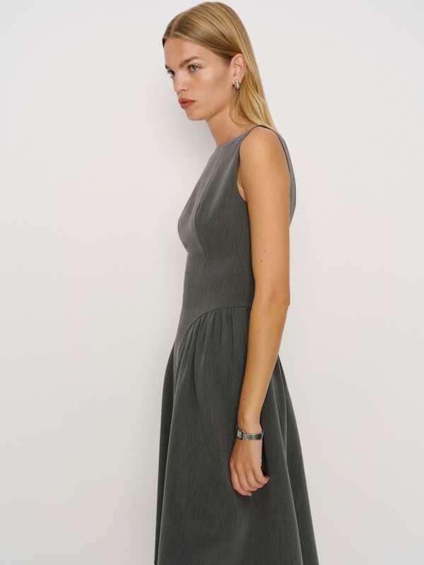 reformation grey dress Anelis in Gray imprime_couleurY2_uniolive