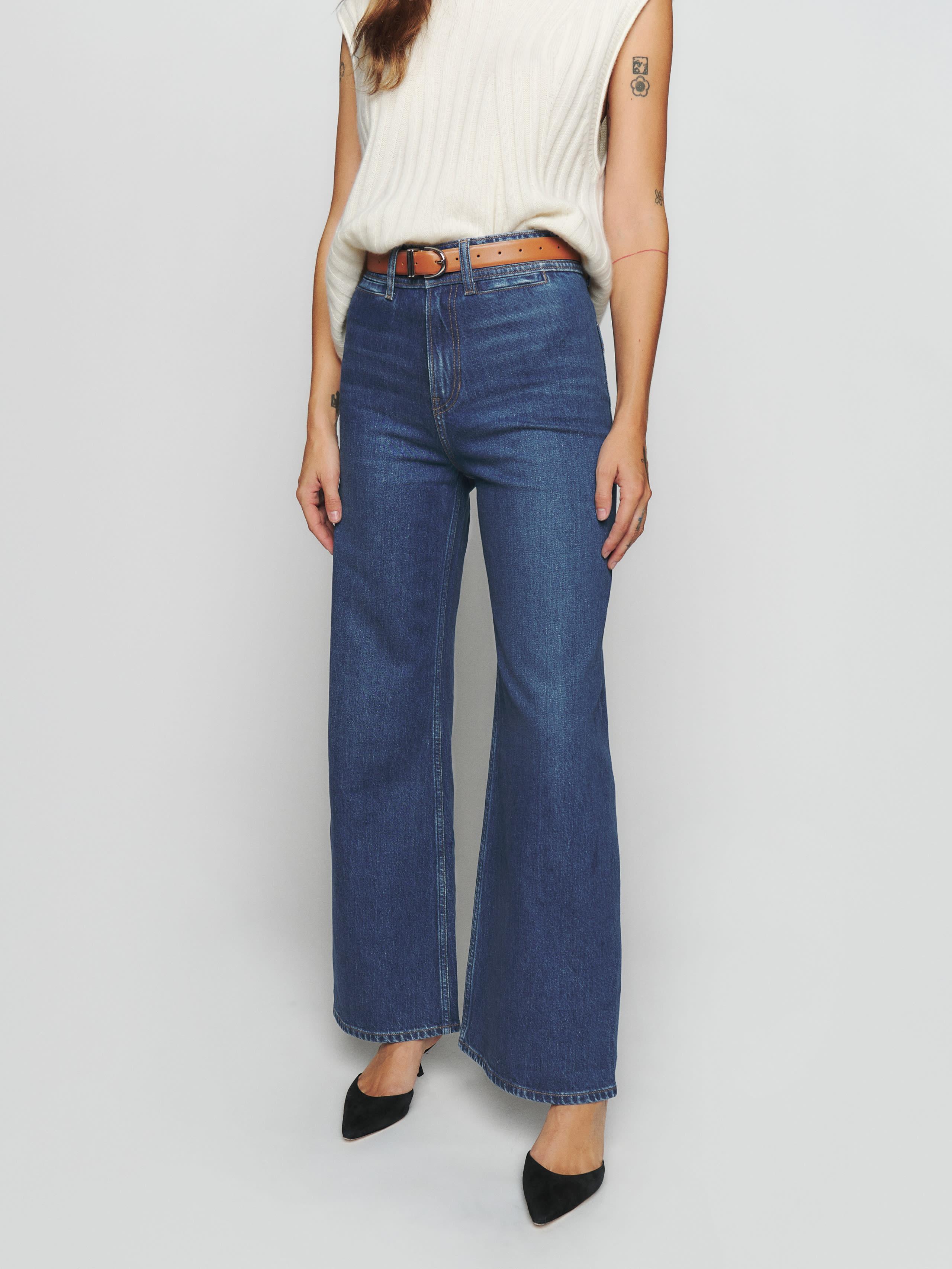 Reformation Thea High Rise Wide Leg Jeans in Blue | Lyst